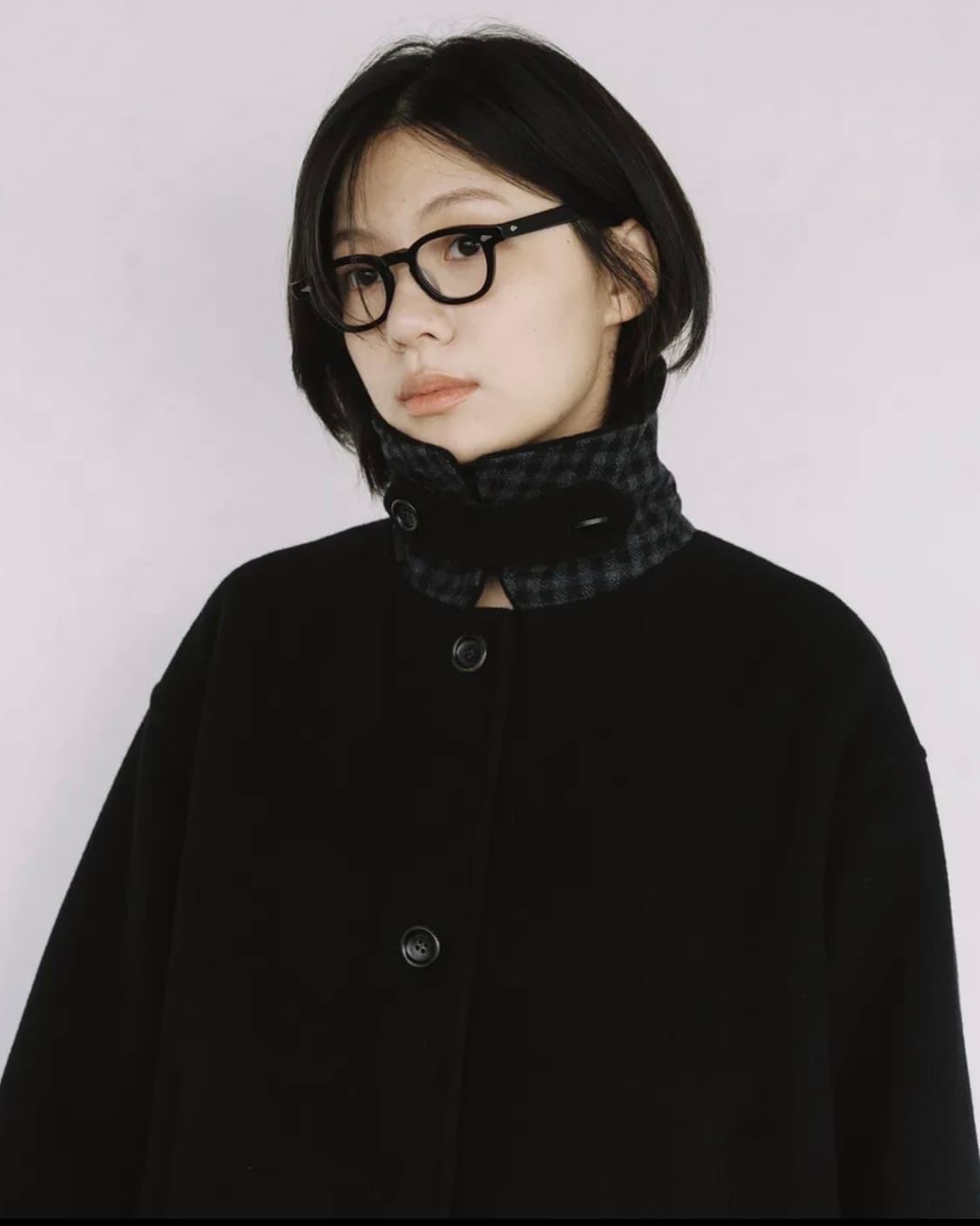 오헤시오 체크 울 롱 코트 상품이미지4
