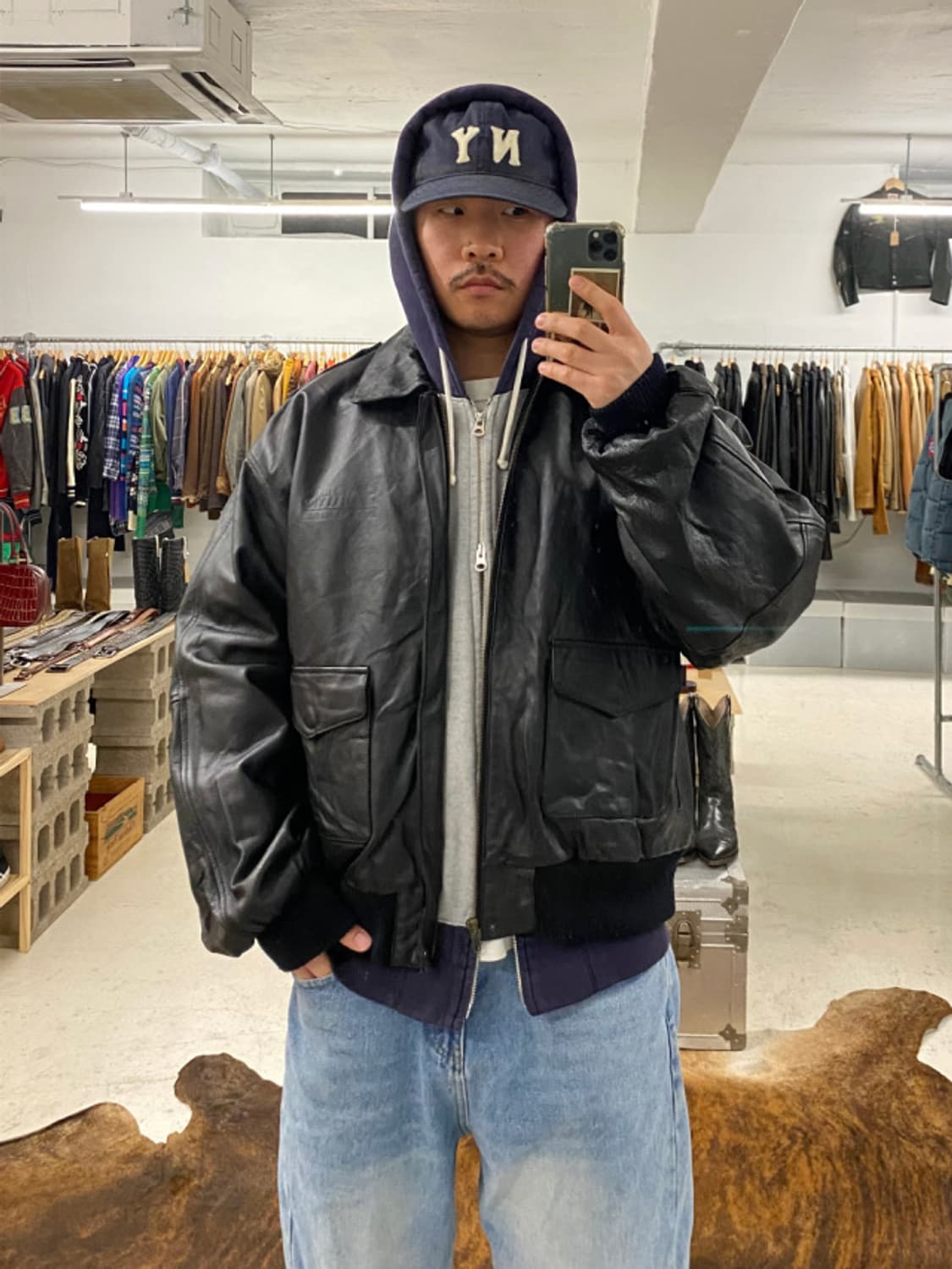 VTG A-2 leather jacket 핀터레스트 레더 자켓 상품이미지1