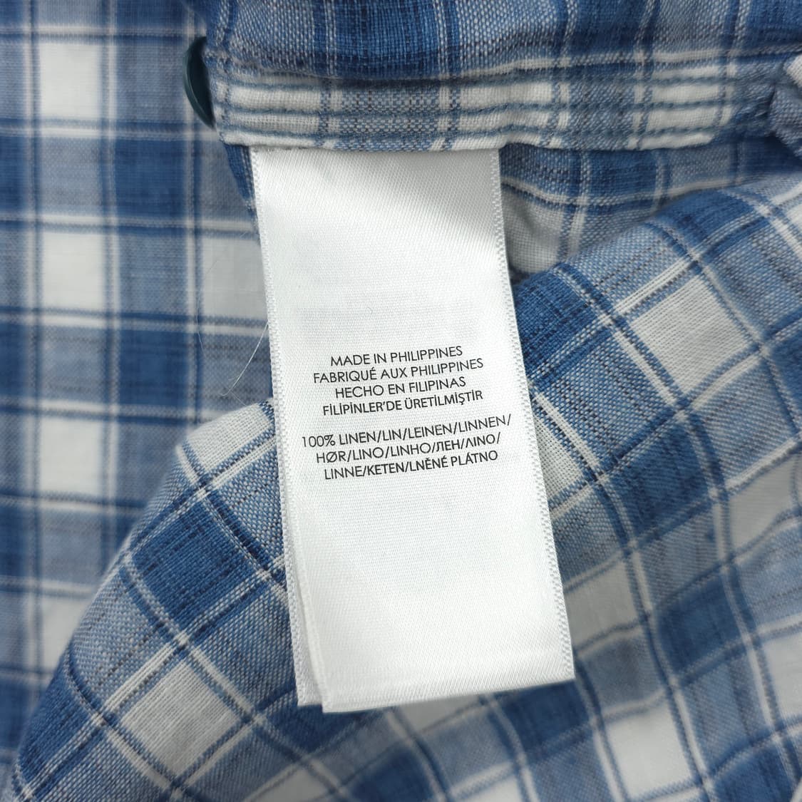 폴로 랄프로렌 린넨 반팔 체크셔츠 블루 (M) 상품이미지6