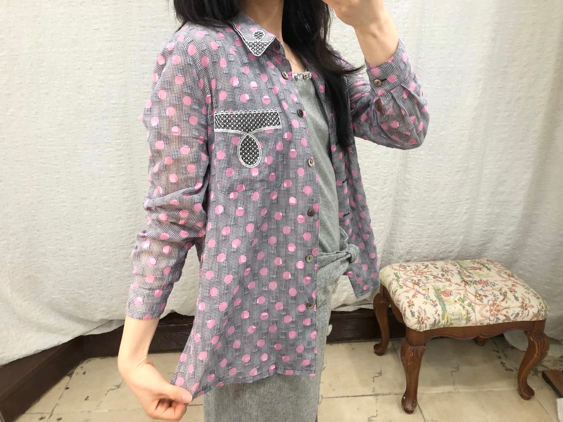 pink polka summer shirts 상품이미지4