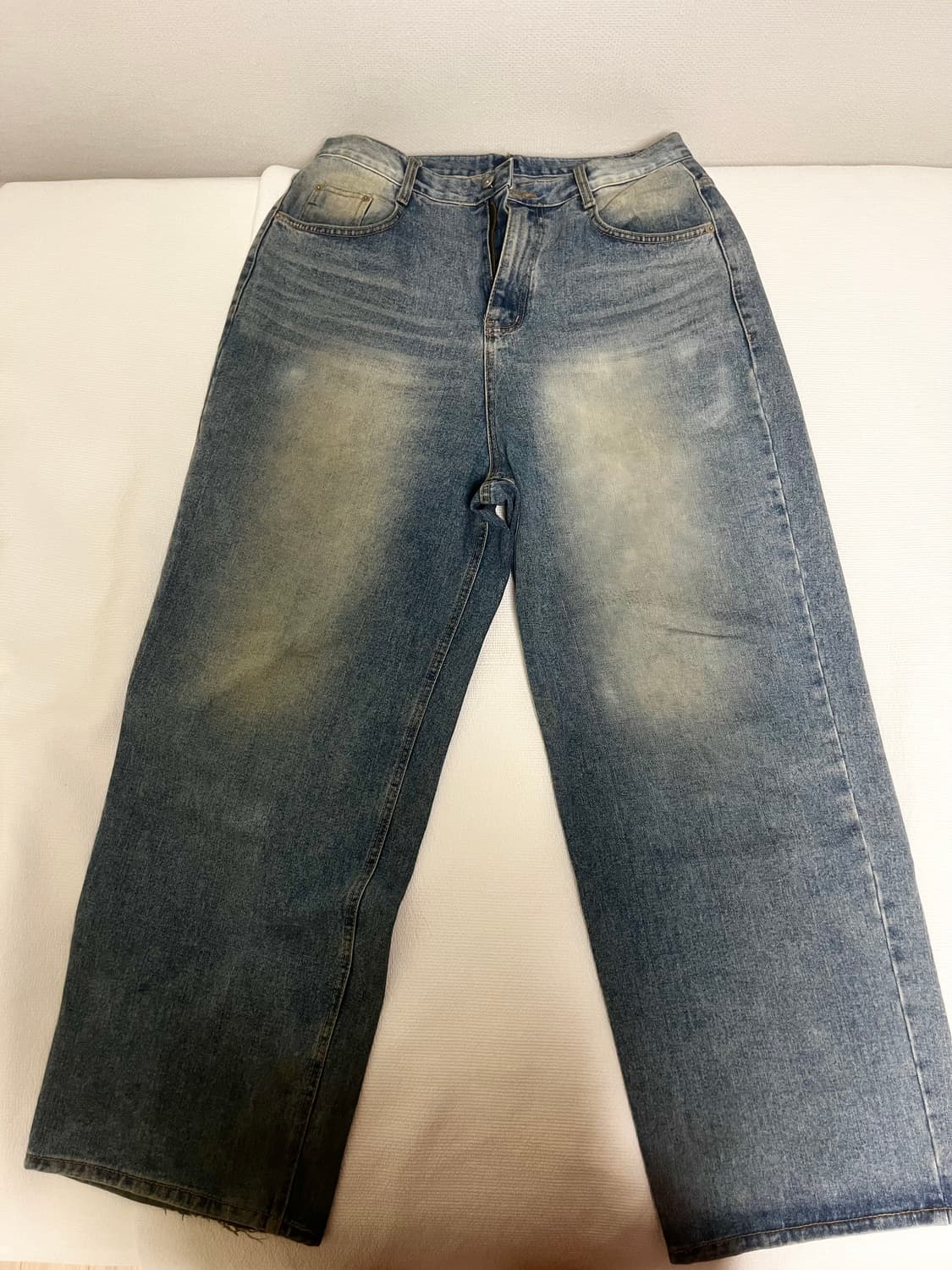 빈티지 와이드 워싱 데님팬츠 상품이미지1