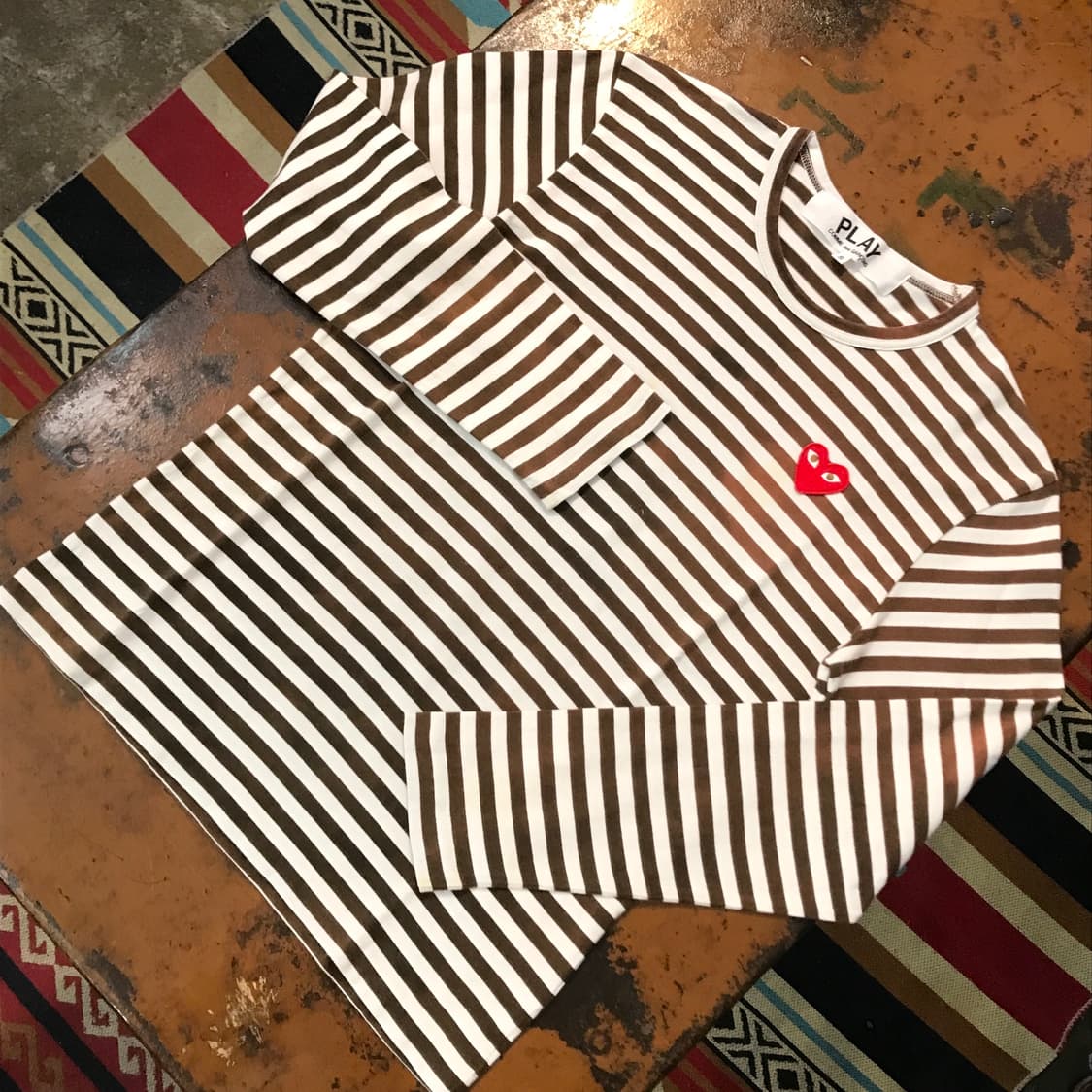 꼼데가르송 브라운 스트라이프 롱 슬리브 여성 55 사이즈  상품이미지2