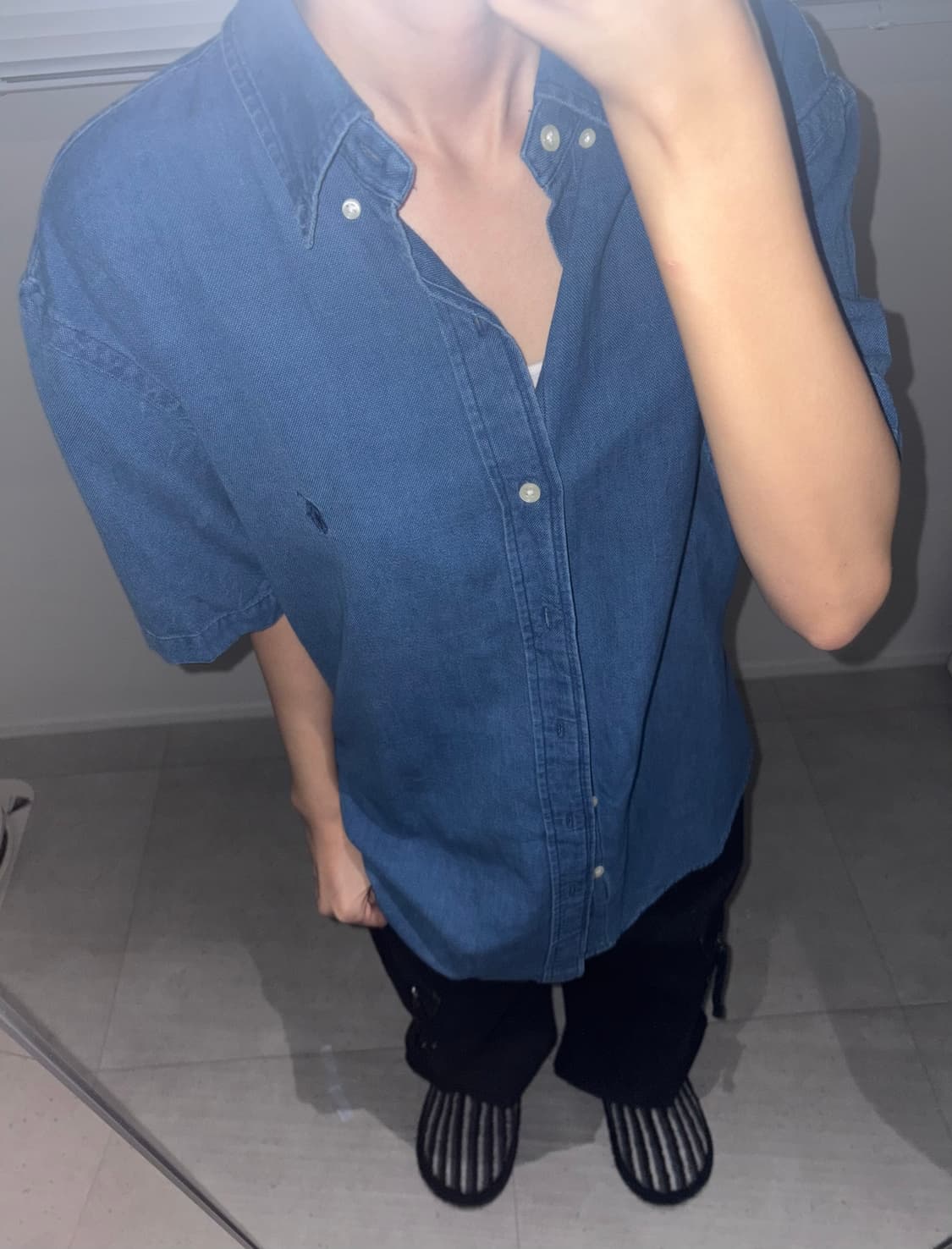 폴로 반팔 데님셔츠 상품이미지1