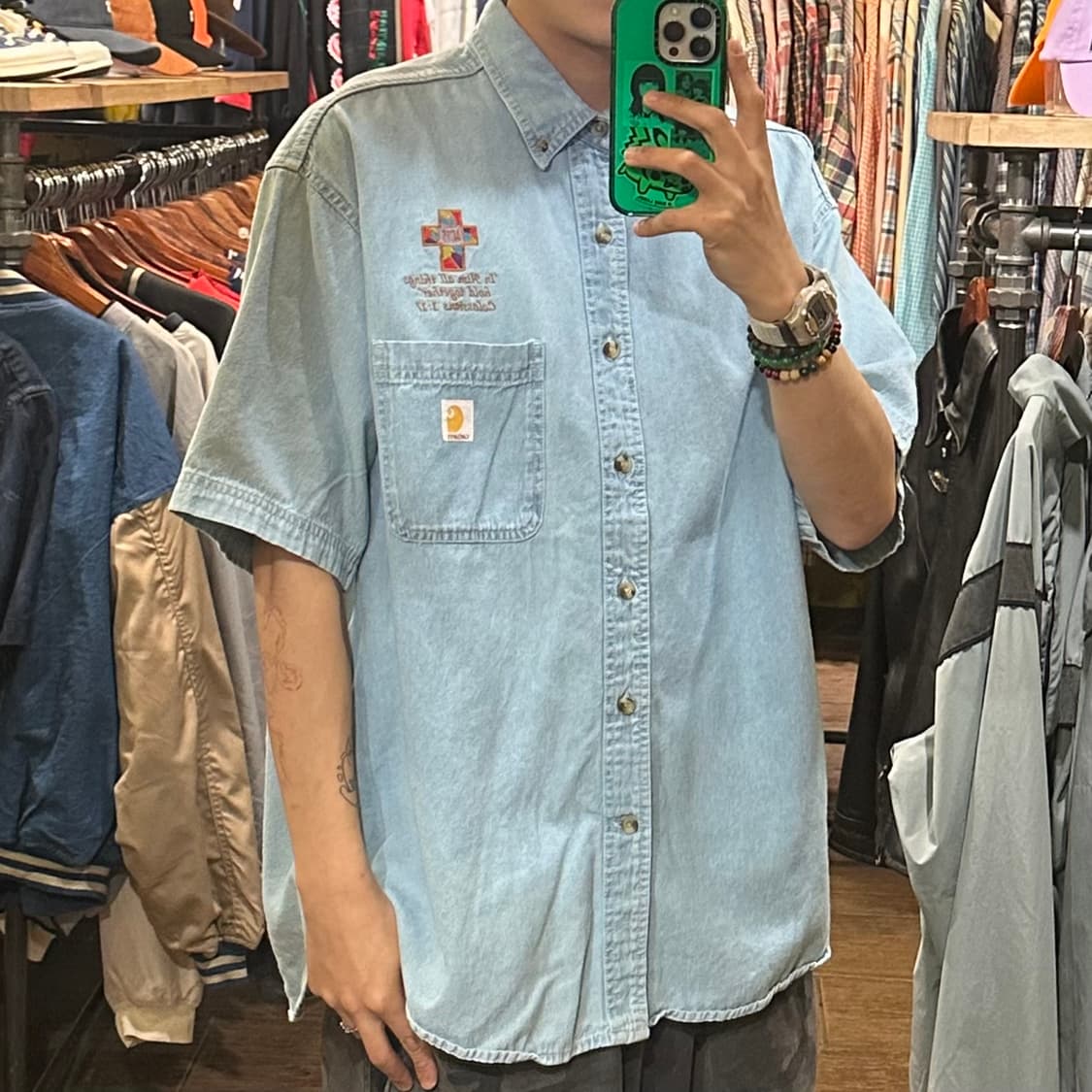 [HI] 칼하트 반팔 데님셔츠 상품이미지4