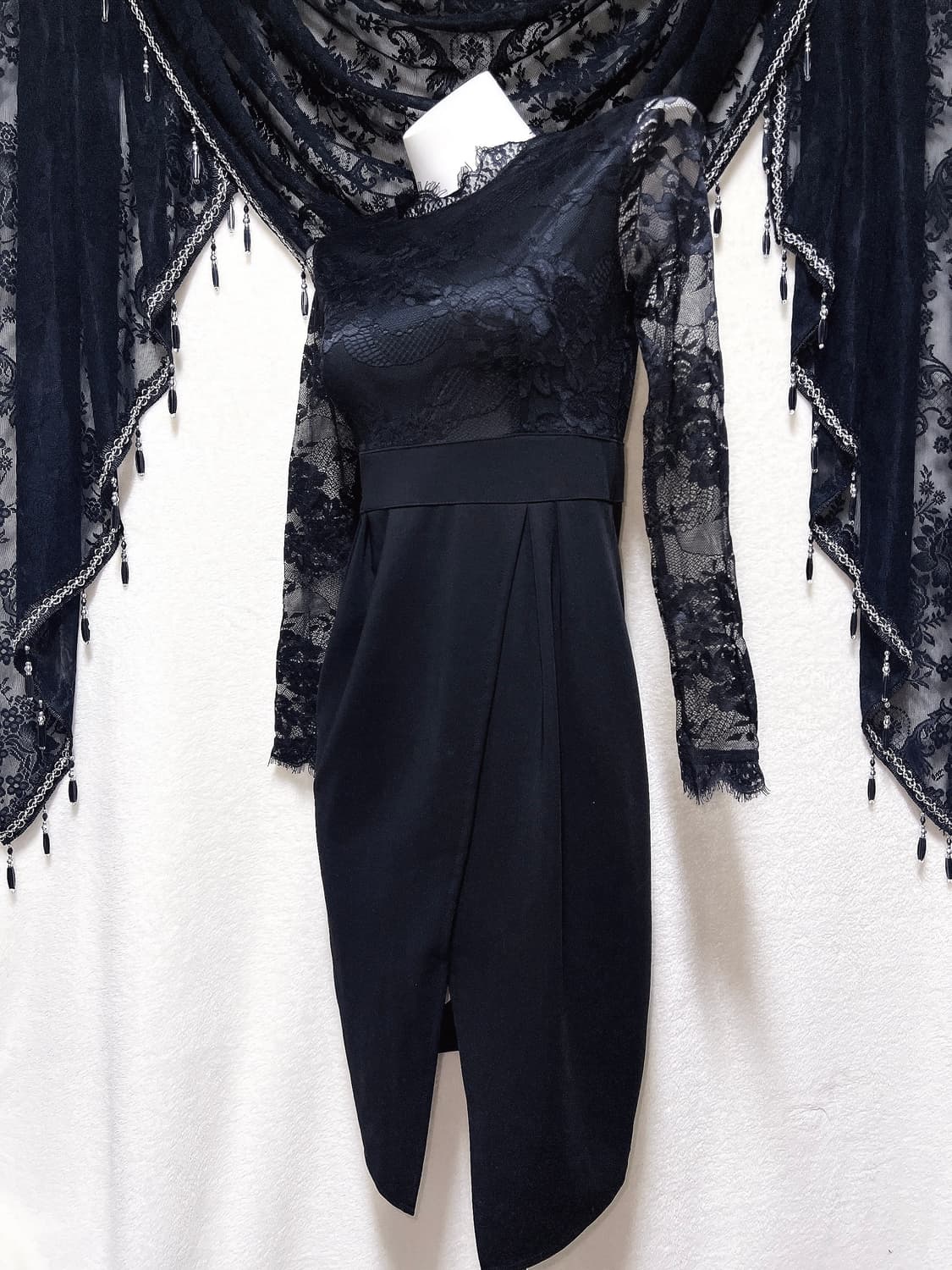 로맨틱고딕 고스로리 펑크 블랙 레이스 시스루 원피스 파티드레스 연말 핀터 상품이미지5