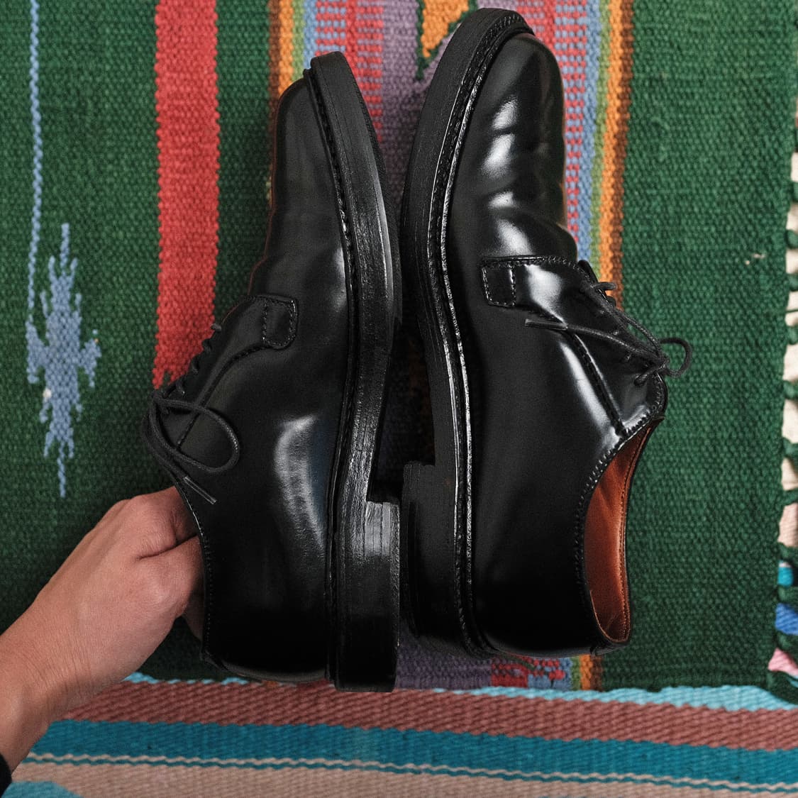 알든 9901 블랙 코토반 플레인 토 더비 5.5D/배리 라스트 상품이미지9