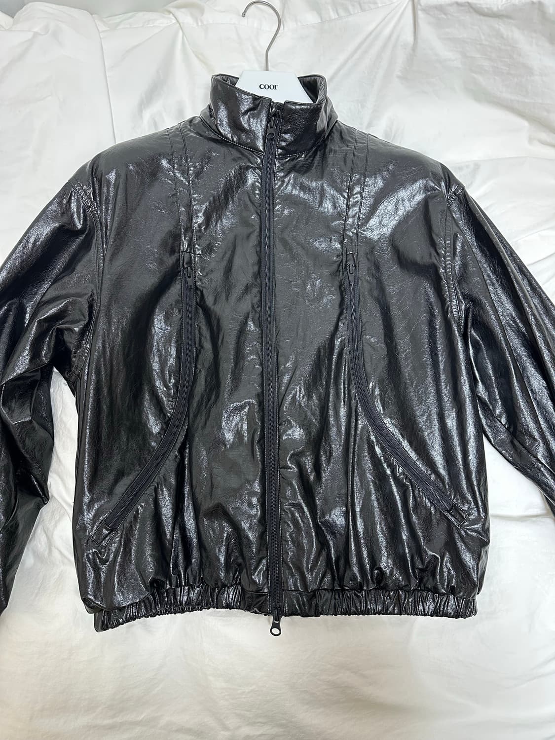 쿠어(coor) 멀티 집업 레더 블루종 블랙 M 상품이미지3