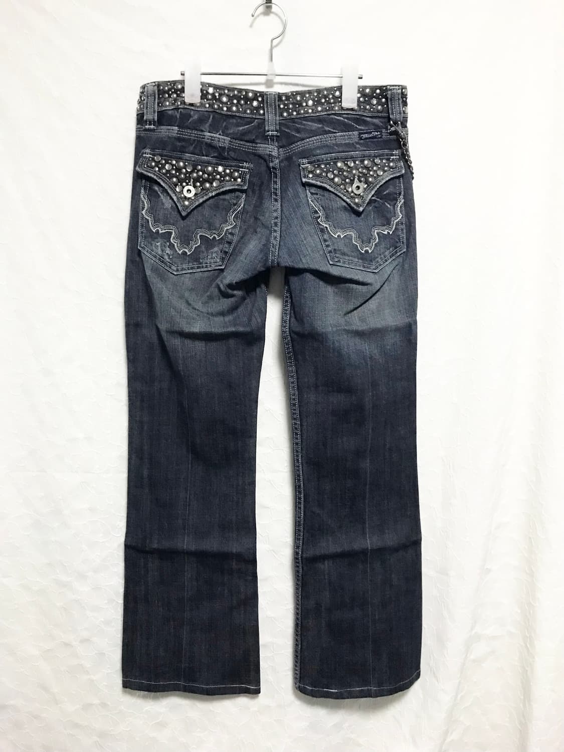 빈티지 miss me 00s y2k 핀터깔 스터드 로우라이즈 데님 팬츠 상품이미지3