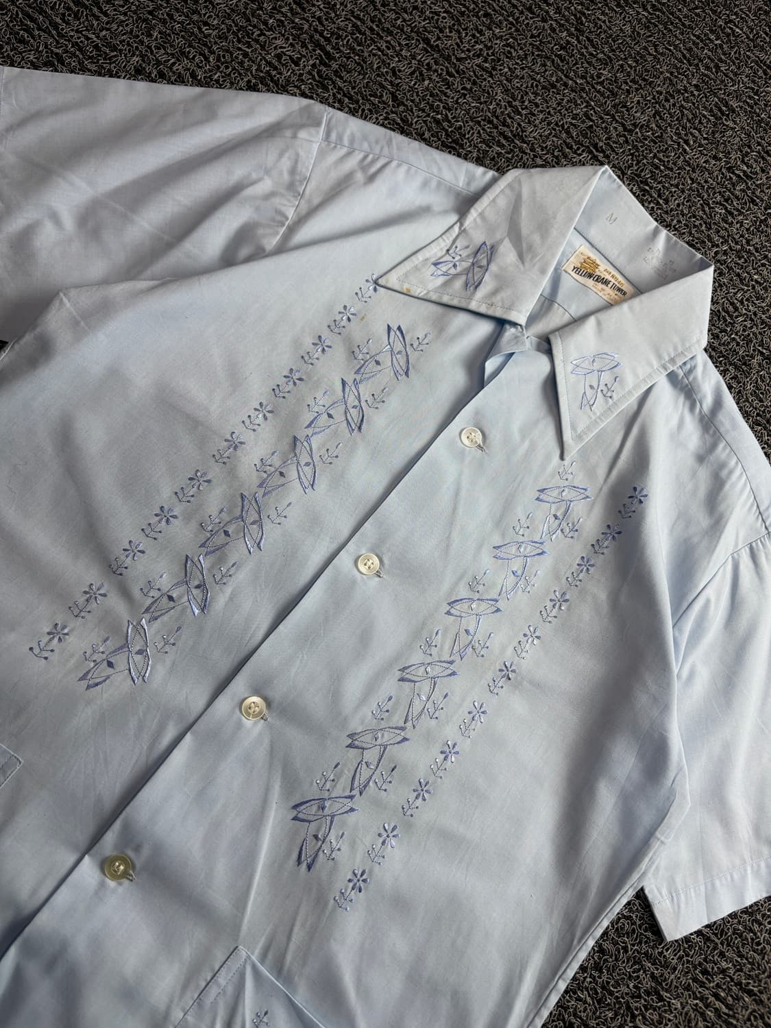 90s 옐로우 크레인 타워 구아야베라 쿠바 셔츠 4038 상품이미지3