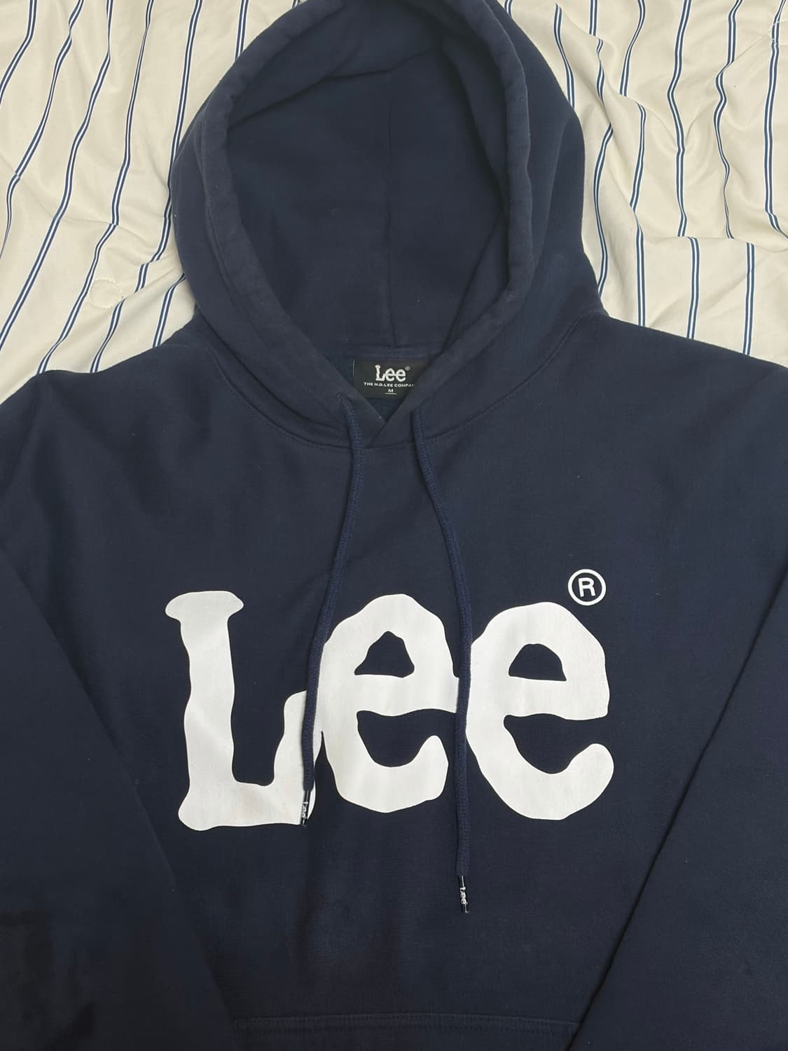 Lee 빅 트위치 로고 후드티셔츠 네이비 상품이미지3