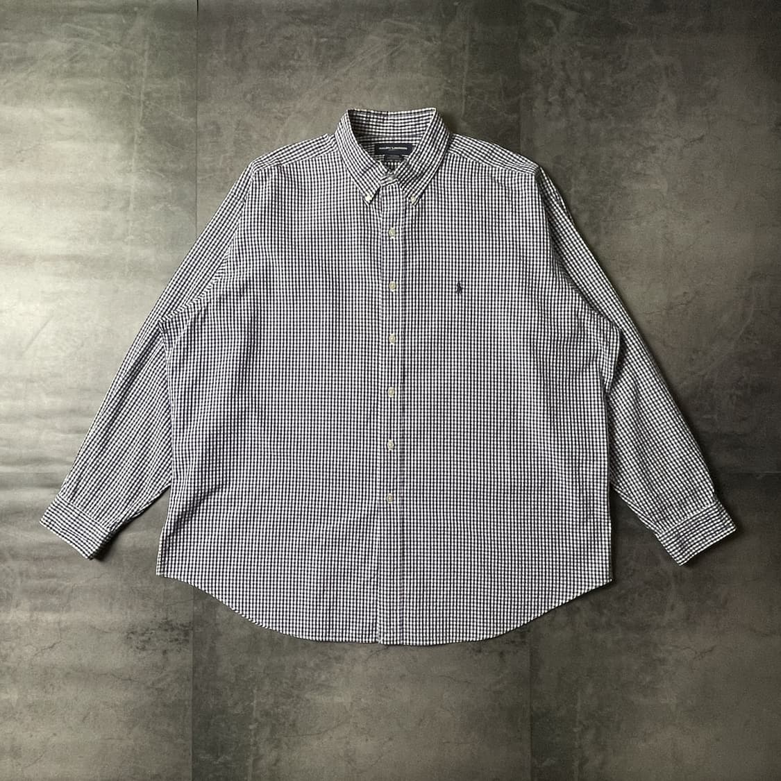 RALPH LAUREN 랄프로렌 빈티지 블루블랙 체크 코튼셔츠 상품이미지1