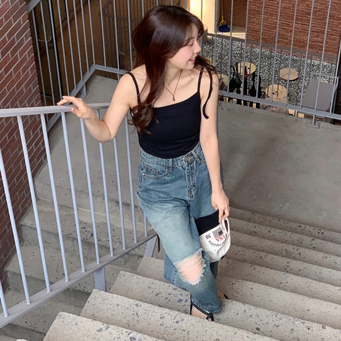 빈티지 찢청 데님팬츠 상품이미지3