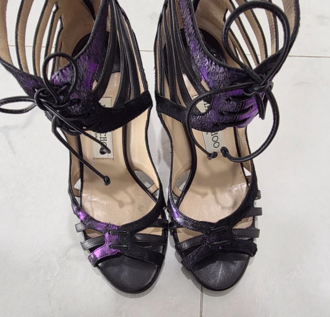 Jimmy choo 샌들 에그조틱 레더 하이힐 퍼플 245 상품이미지2