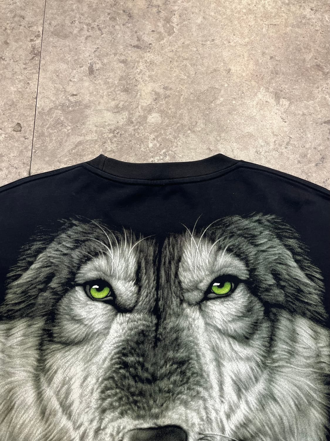 빈티지 울프 프린팅 긴팔티 블랙 XL #csz2863 상품이미지8