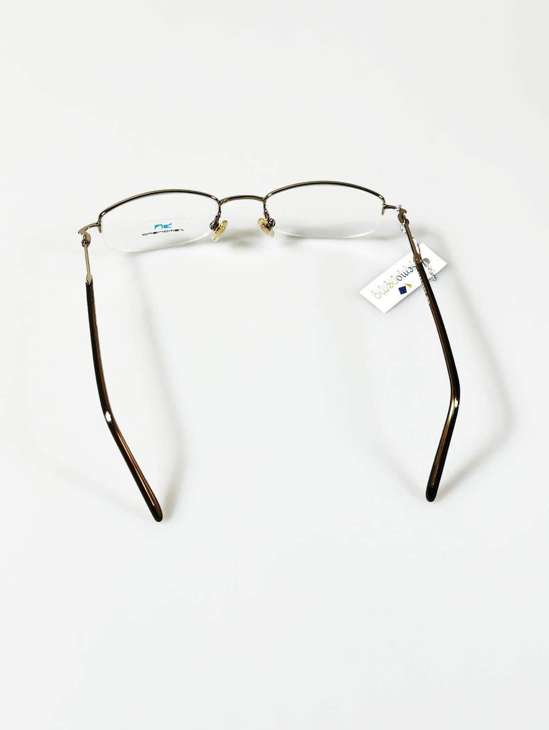 SEMONEMO 다크 실버 반무테 스퀘어 메탈 빈티지 안경 상품이미지5