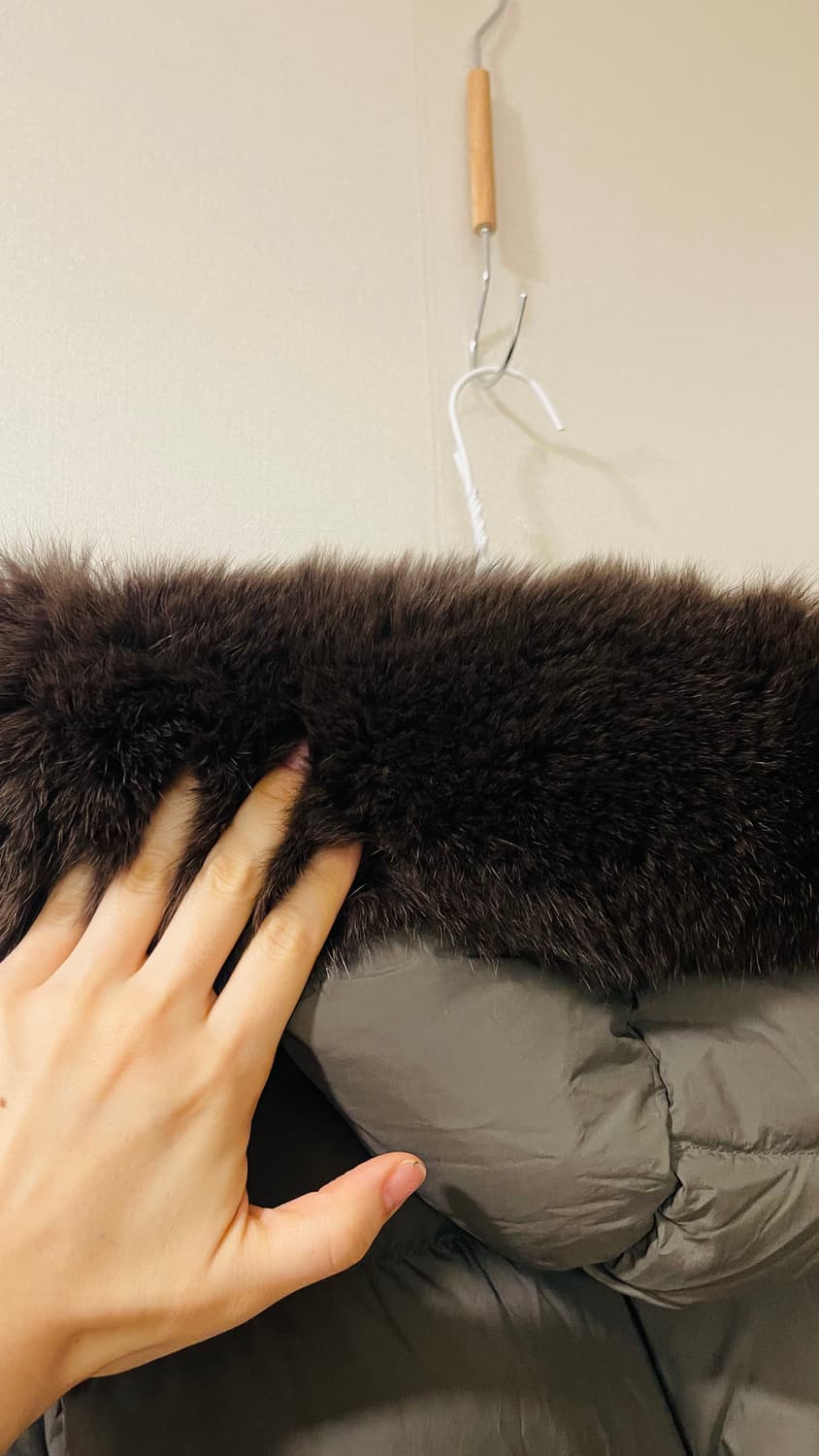 새상품)데코DECO 풍성한 천연폭스 구스다운 롱 패딩 코트 정가160만 상품이미지6