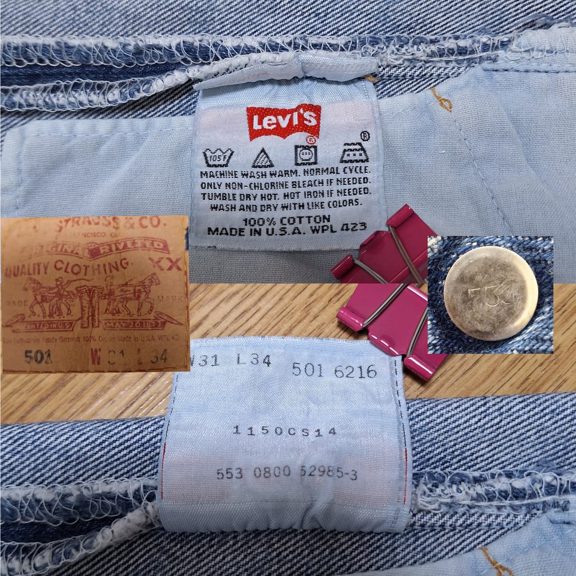 미제 빈티지리바이스 501 31x34 상품이미지5