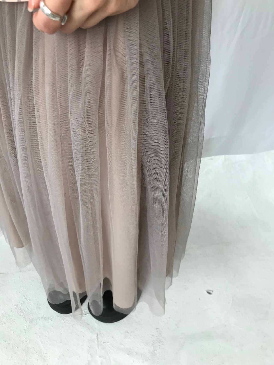 핑크 베이지 샤 스커트 상품이미지3