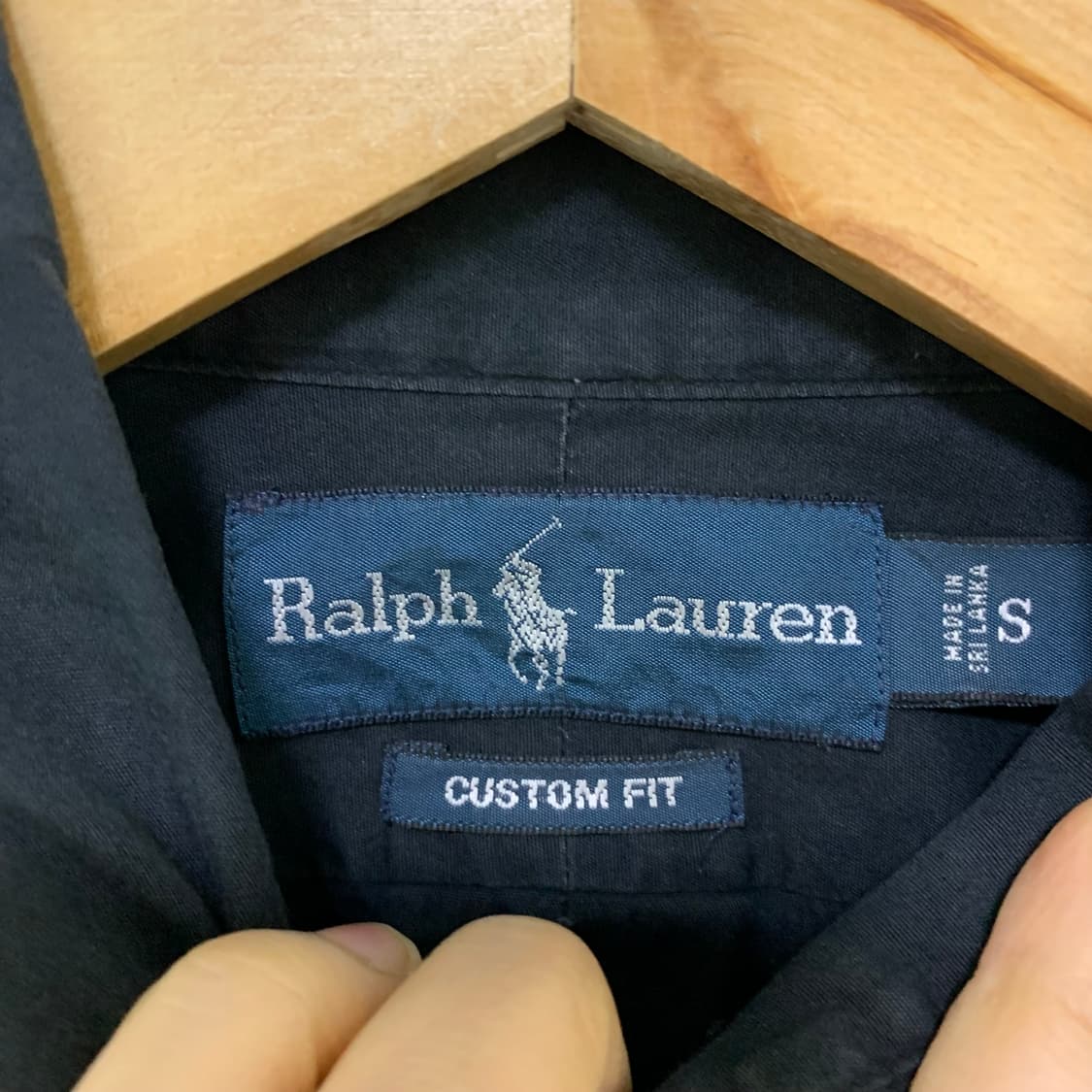 폴로 랄프로렌 커스텀 핏 로고 베이직 블랙 긴팔 셔츠 S 남녀공용 상품이미지9