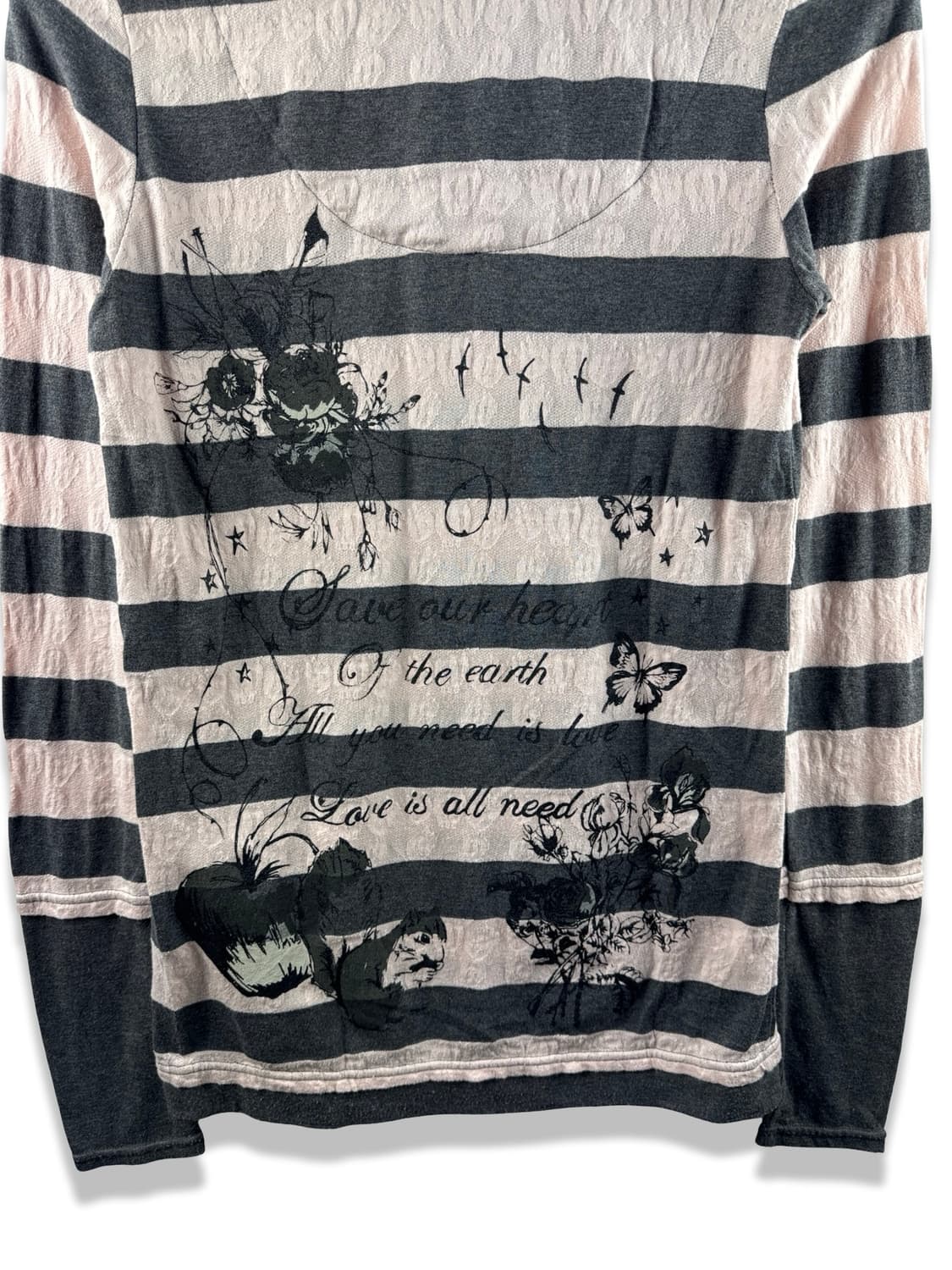 JPN 그런지 펑크 핑크 스트라이프 롱슬리브1817 상품이미지5