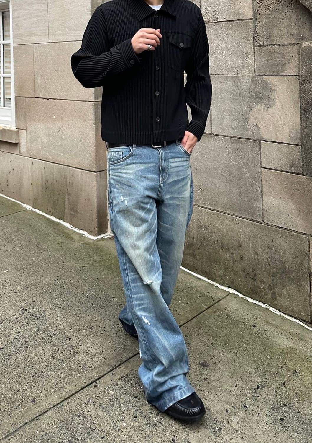 이세이미야케 옴므 플리세 울라이크 트러커 자켓 2 택포함 상품이미지3