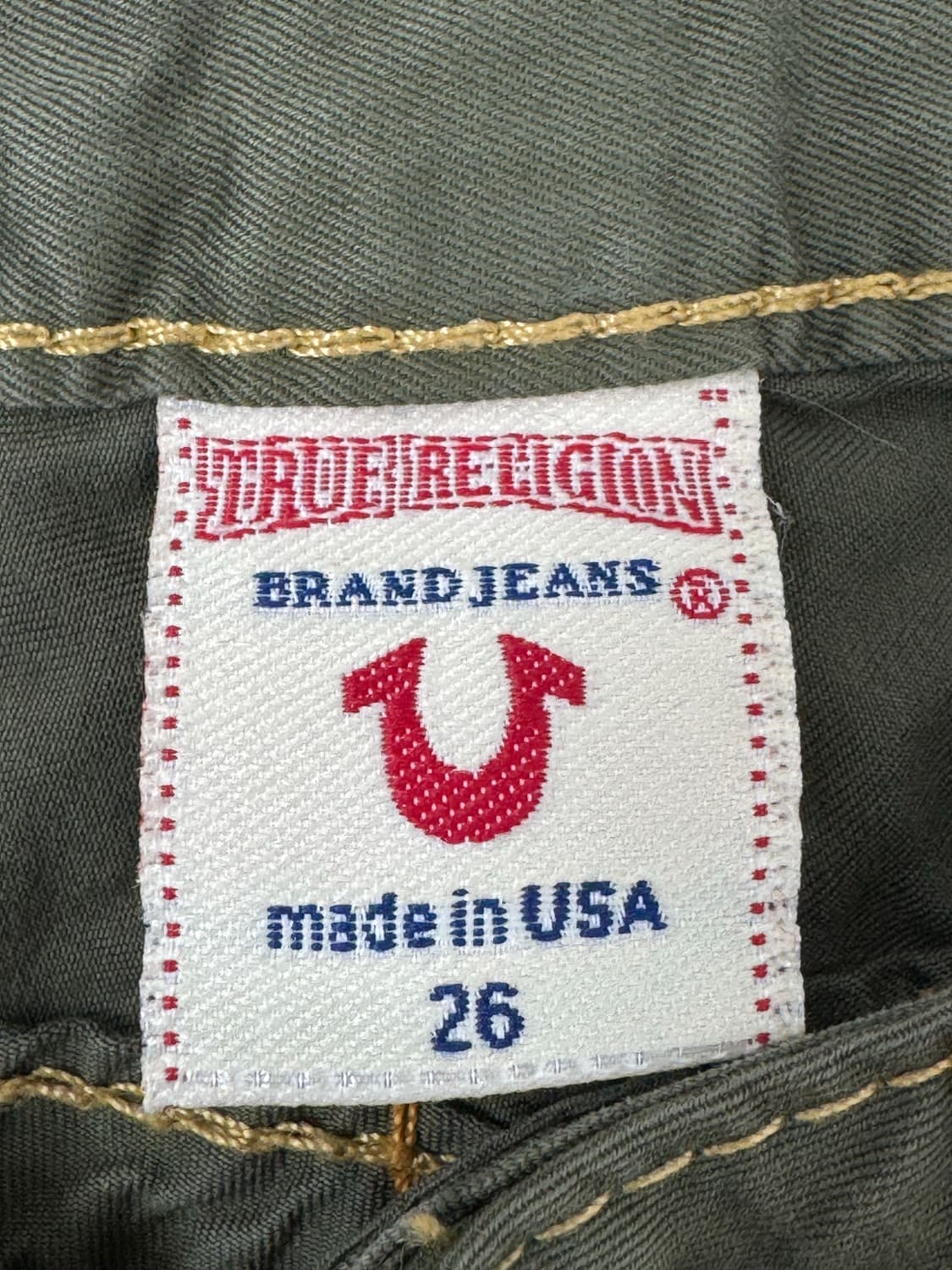 •TRUE RELIGION 카키 부츠컷 팬츠 26 USA 상품이미지7
