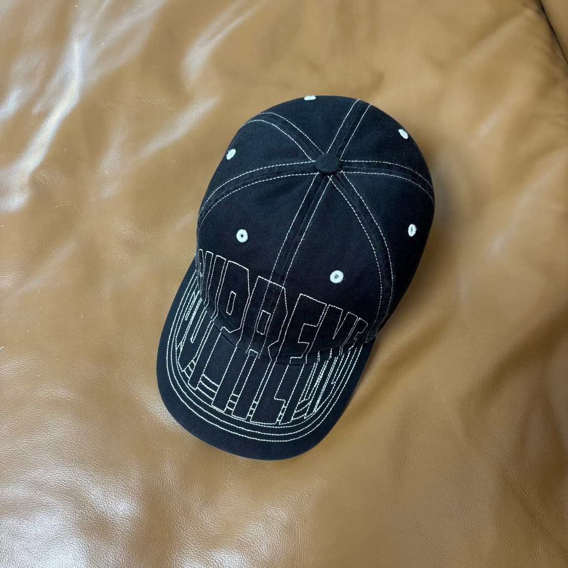 슈프림 6패널 볼캡 모자 23ss 바이저 스티치 블랙 상품이미지6