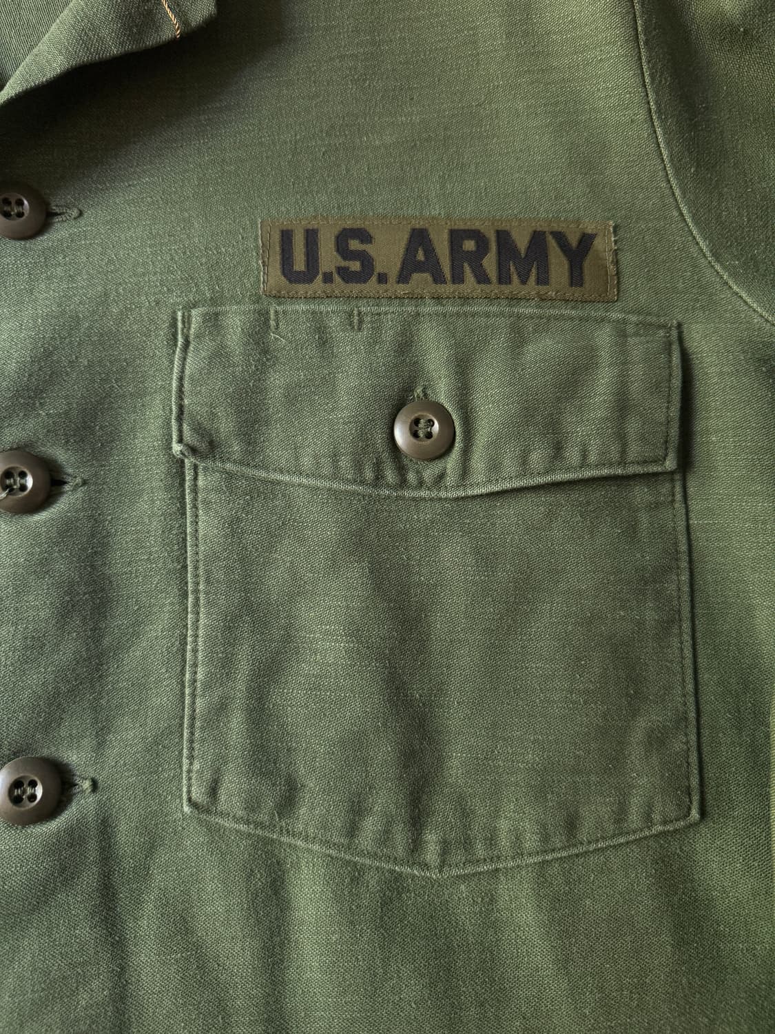[L]60s 오리지널 U.S ARMY OG-107 리페어드 밀리터리 셔츠 상품이미지3