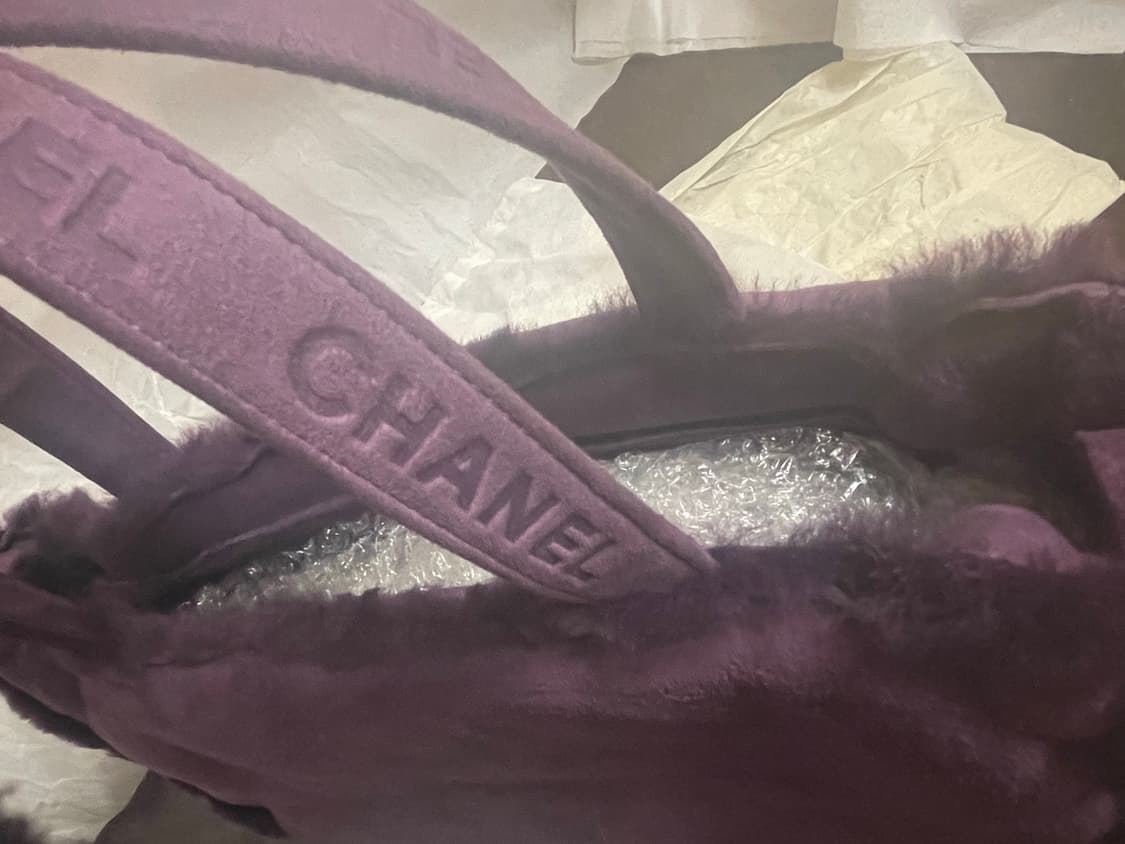 샤넬 스웨이드 보라색 토드백 상품이미지3