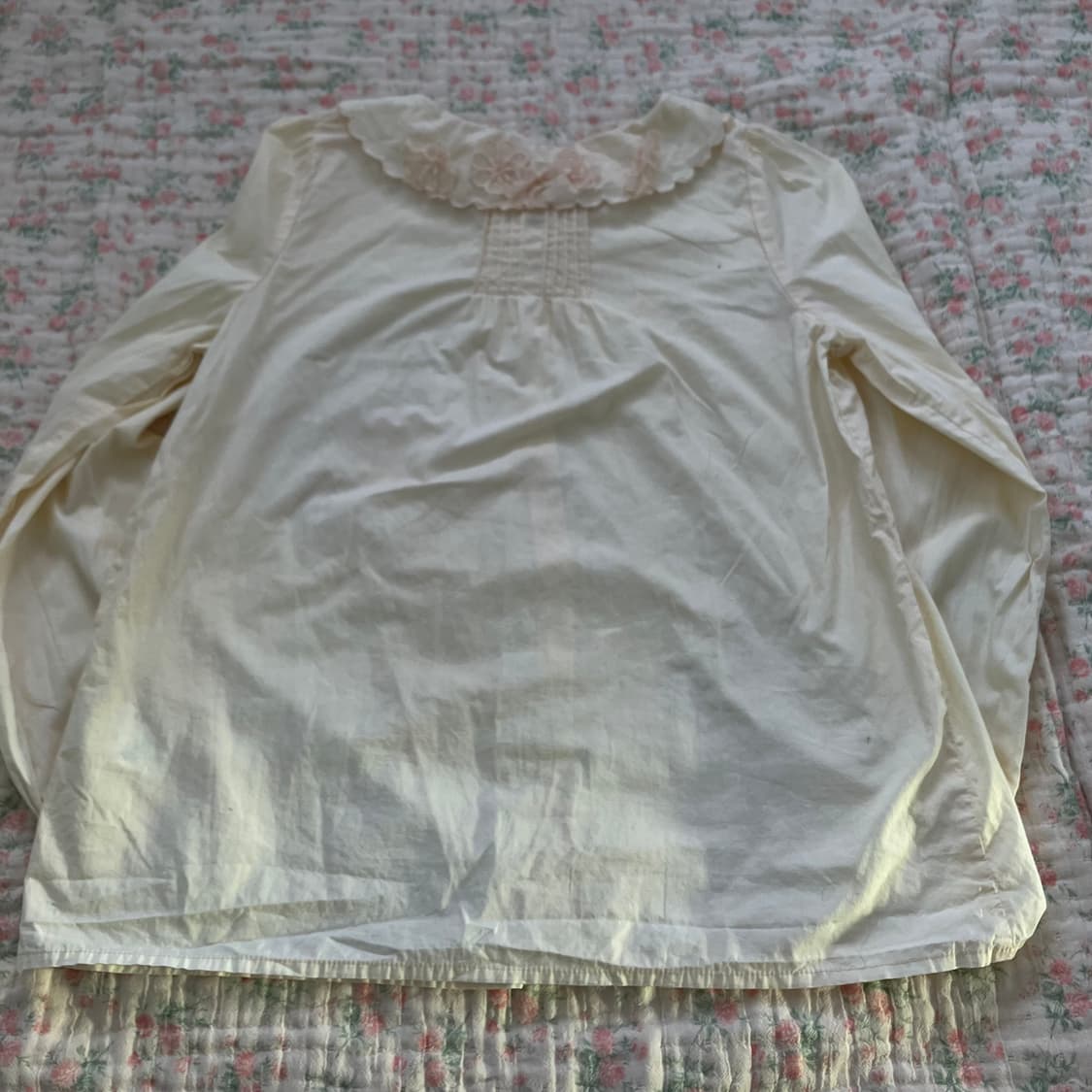 빈티지 어스뮤직 베이비 옐로우 플라워 넥 셔츠 949 y2k 스트릿 갸루 상품이미지2