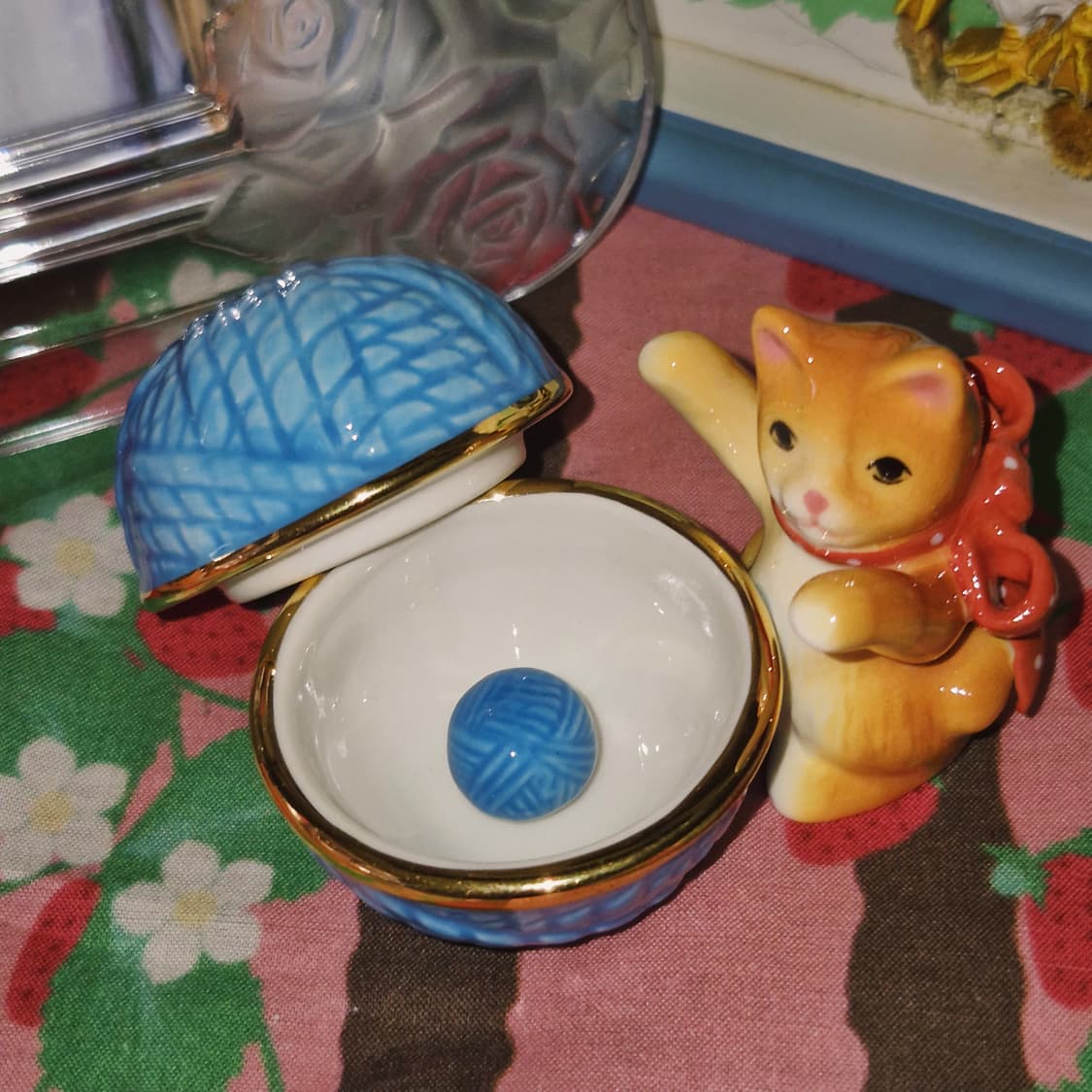 90s 영국 털실 고양이 피겨린 트링켓 상품이미지7