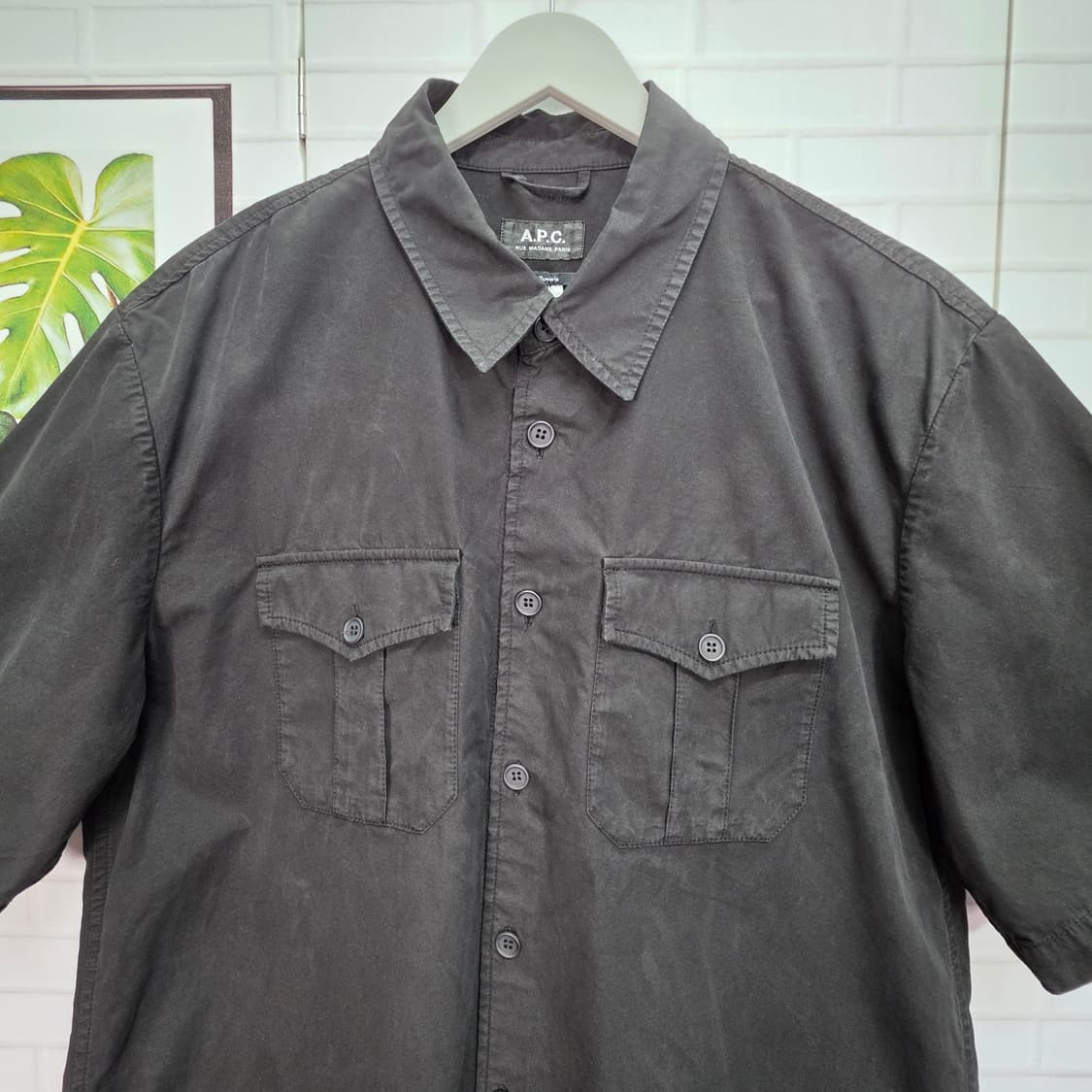2022년 APC 아페쎄 NIS22IU 워크웨어 포켓 블랙 반팔 L사이즈 상품이미지2