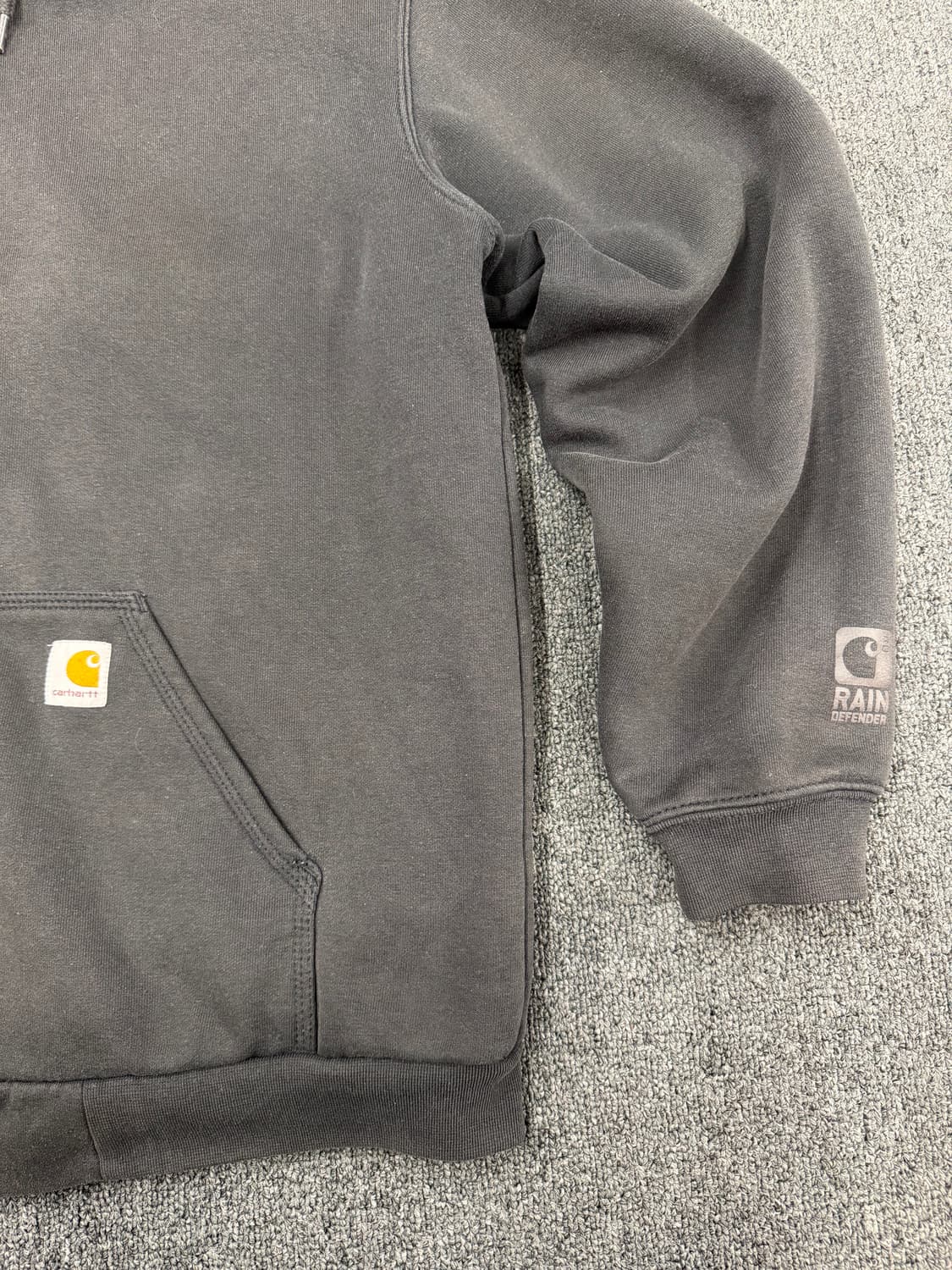M)칼하트 빈티지 워싱 차콜 후드집업 상품이미지3