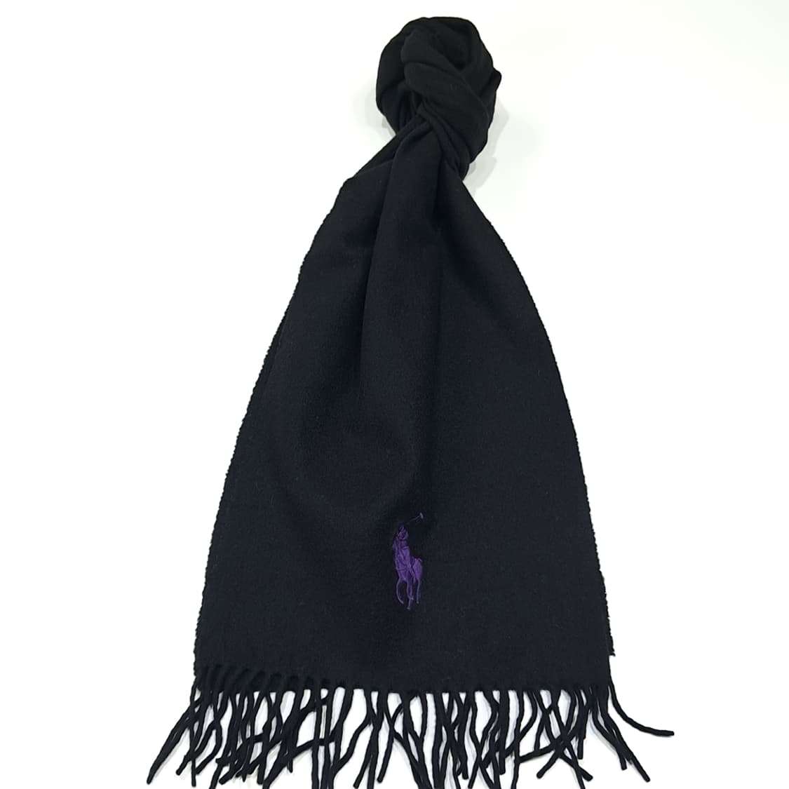 MX515 폴로 00s 울캐시미어 빅포니 블랙퍼플 머플러 목도리 상품이미지1