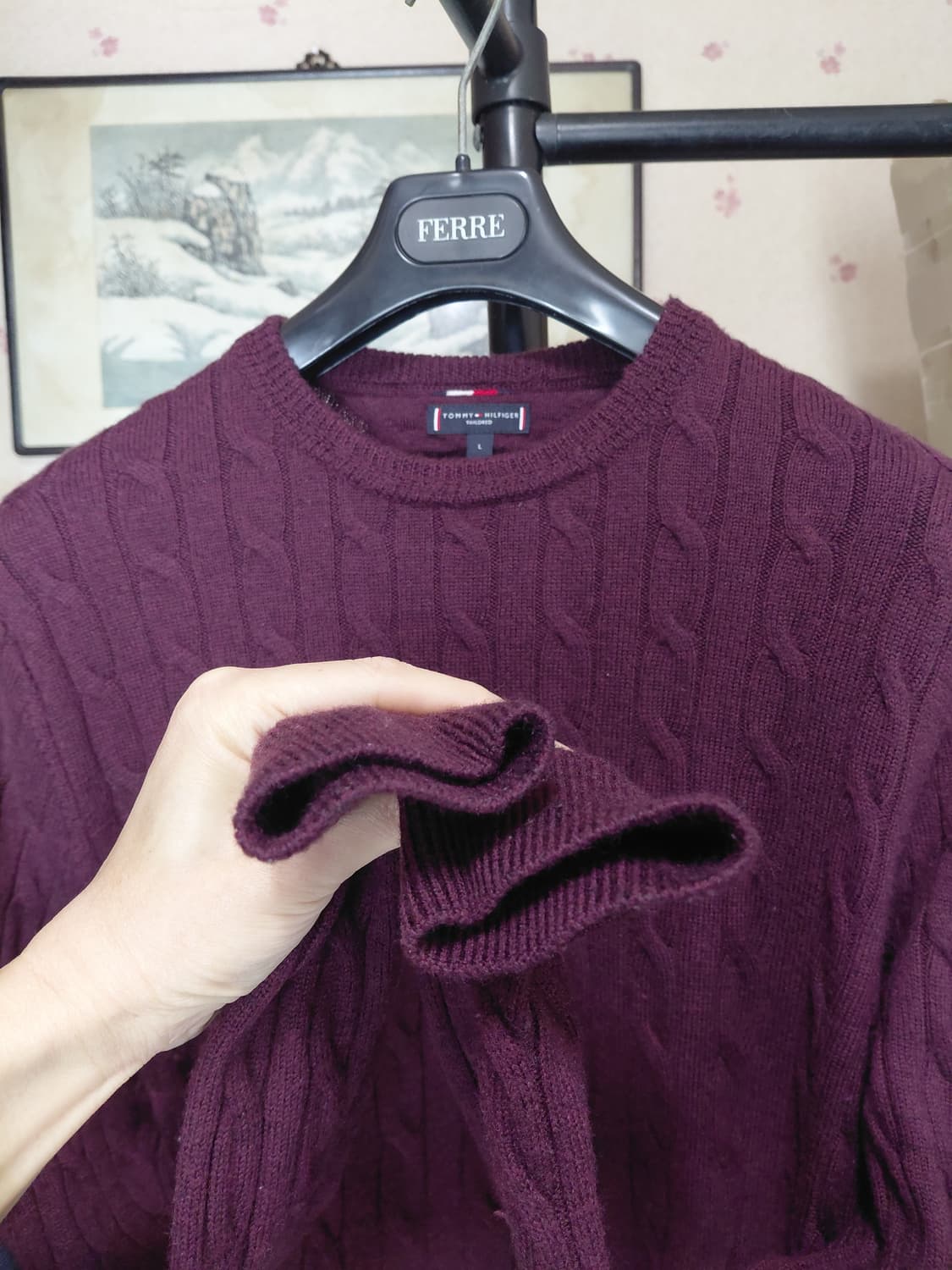 [타미힐피거]럭셔리울 케이블 니트 L(105) 상품이미지9