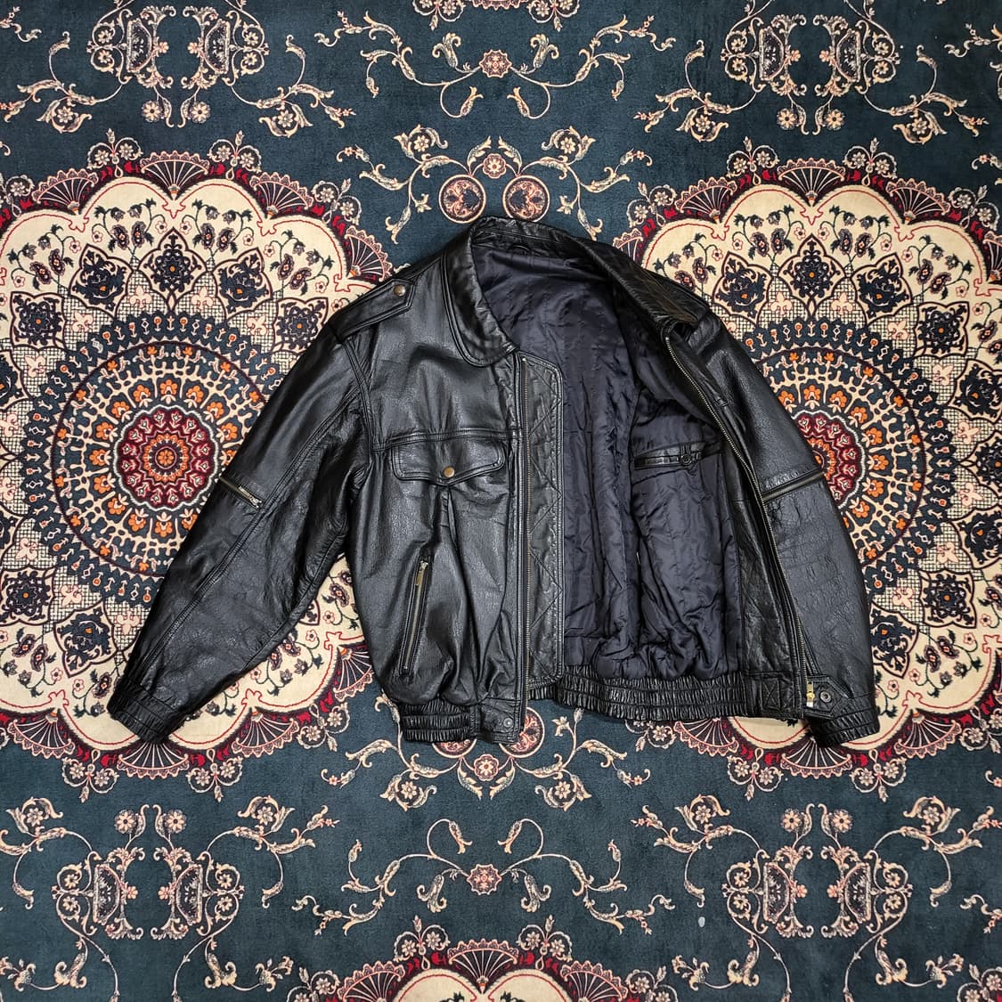 90s Japan 레더 자켓 (M) 상품이미지8