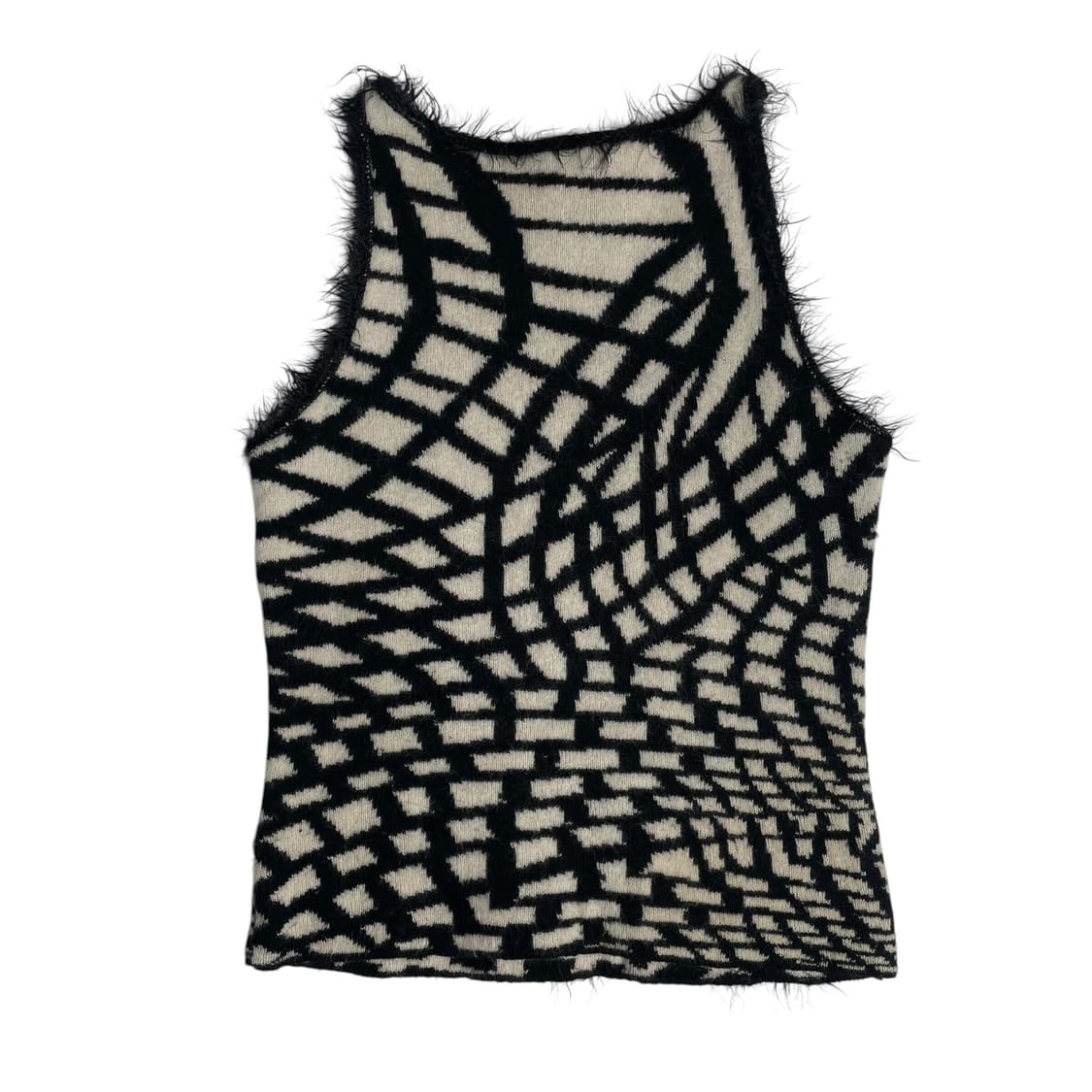 Versace 앙고라 울 블렌드 블랙 퍼 니트 슬리브리스 (italy)  상품이미지4