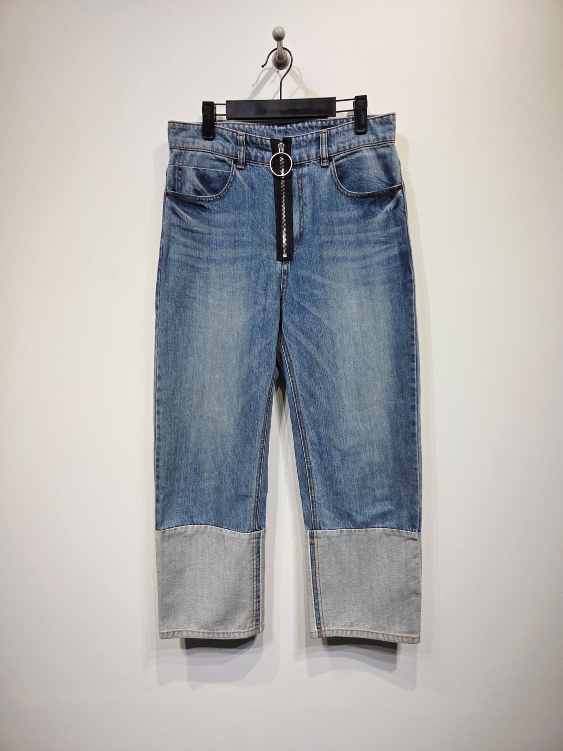 SYSTEM 시스템 O링 지퍼 밑단 배색 데님 팬츠 상품이미지2