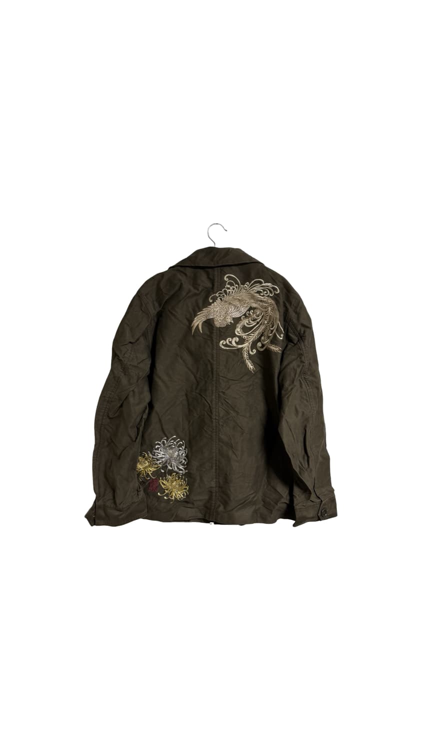 카라쿠리 타마시 자수 코튼 자켓 상품이미지2