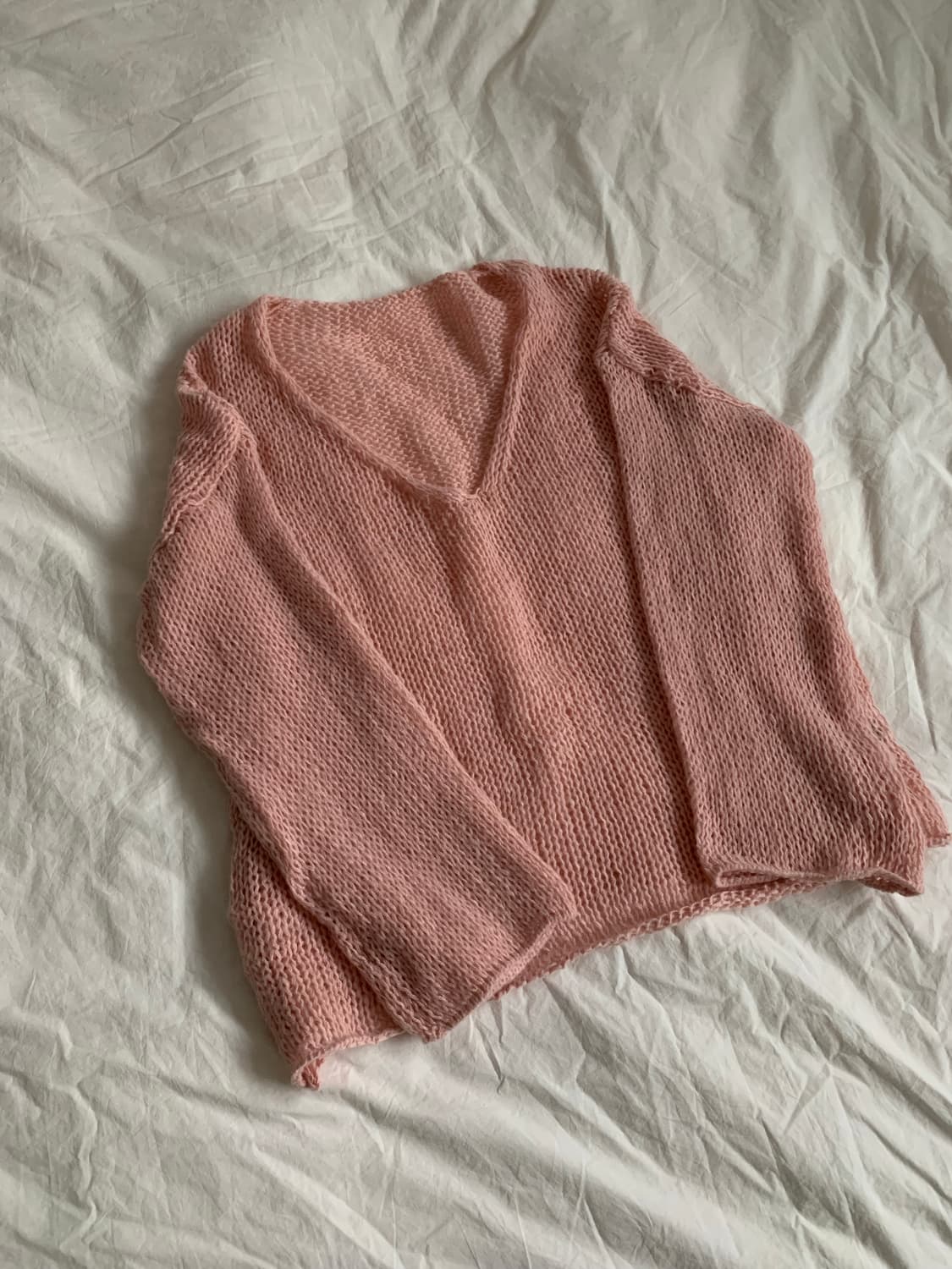 핑크 브이넥 니트 상품이미지2