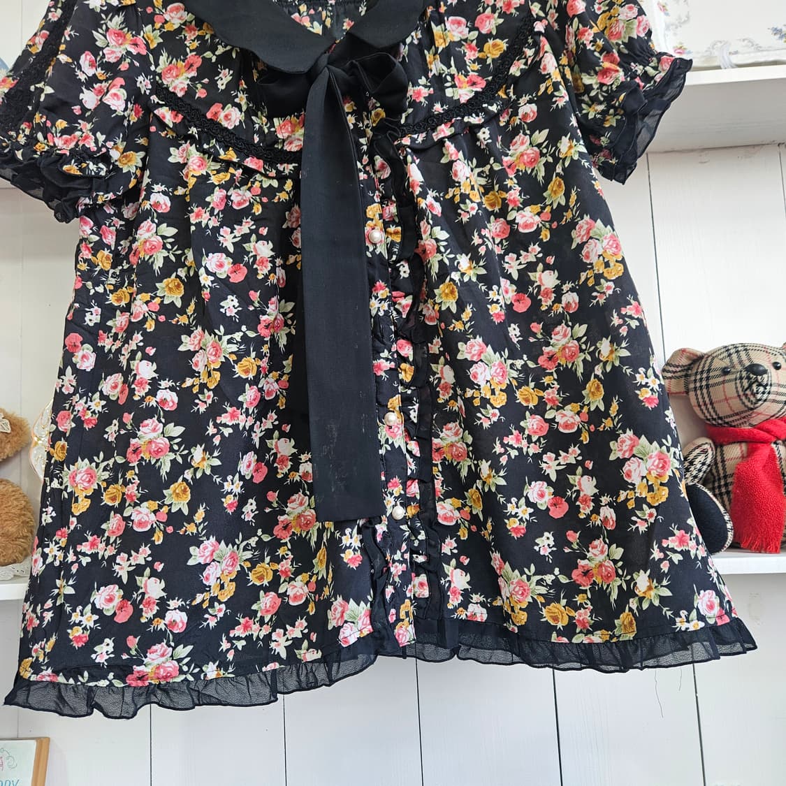 (Axes Femme) 플라워 리본 블라우스 상품이미지5