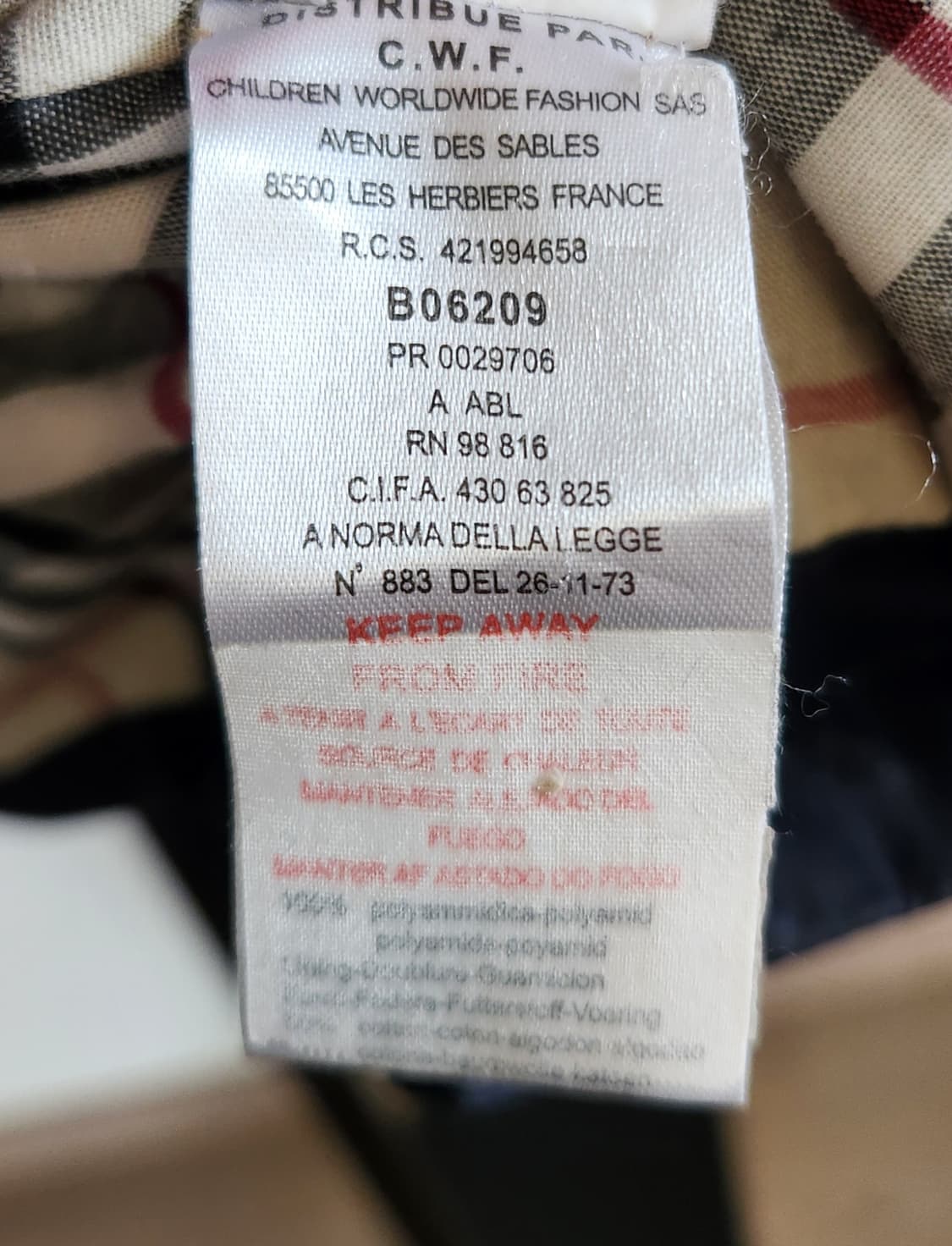 버버리 유아 바람막이  상품이미지6