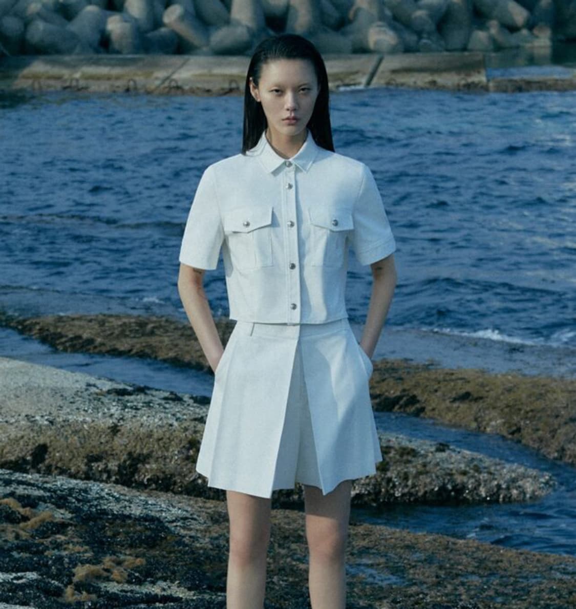 [준지] 여성 린넨 블랜디드 플립 디테일 쇼츠 상품이미지2