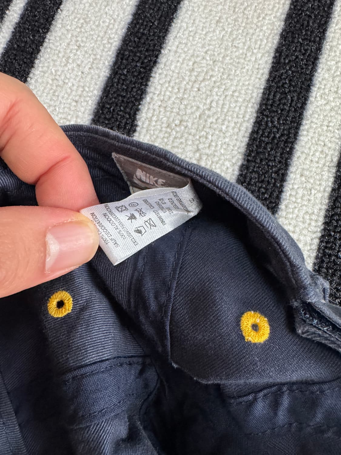 나이키 스펠 아웃 로고 차일드 벨크로 백 캡 네이비 옐로우 상품이미지8