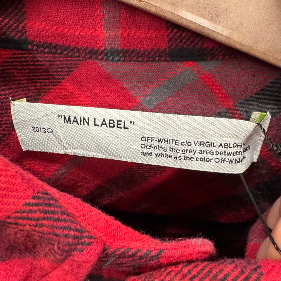 2019 F/W 오프화이트 플란넬 셔츠 후면 빅프린팅 포인트 레드 상품이미지7