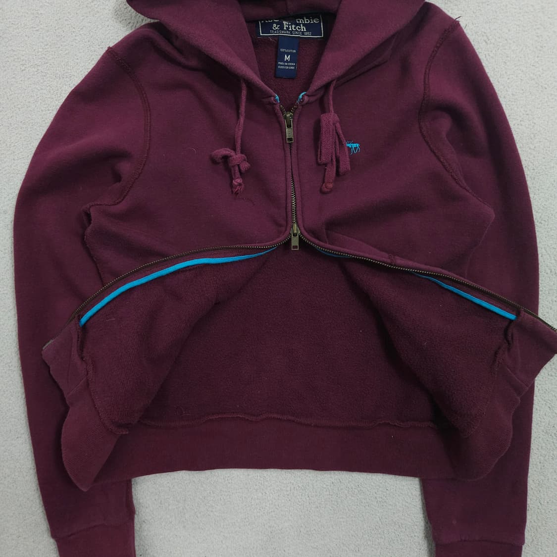 아베크롬비 2way 지퍼 후드 집업 M 상품이미지3