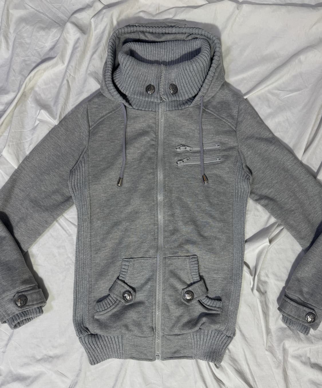 Sorridere 하이넥 스웻 후드집업 자켓 y2k lgb goa 상품이미지5