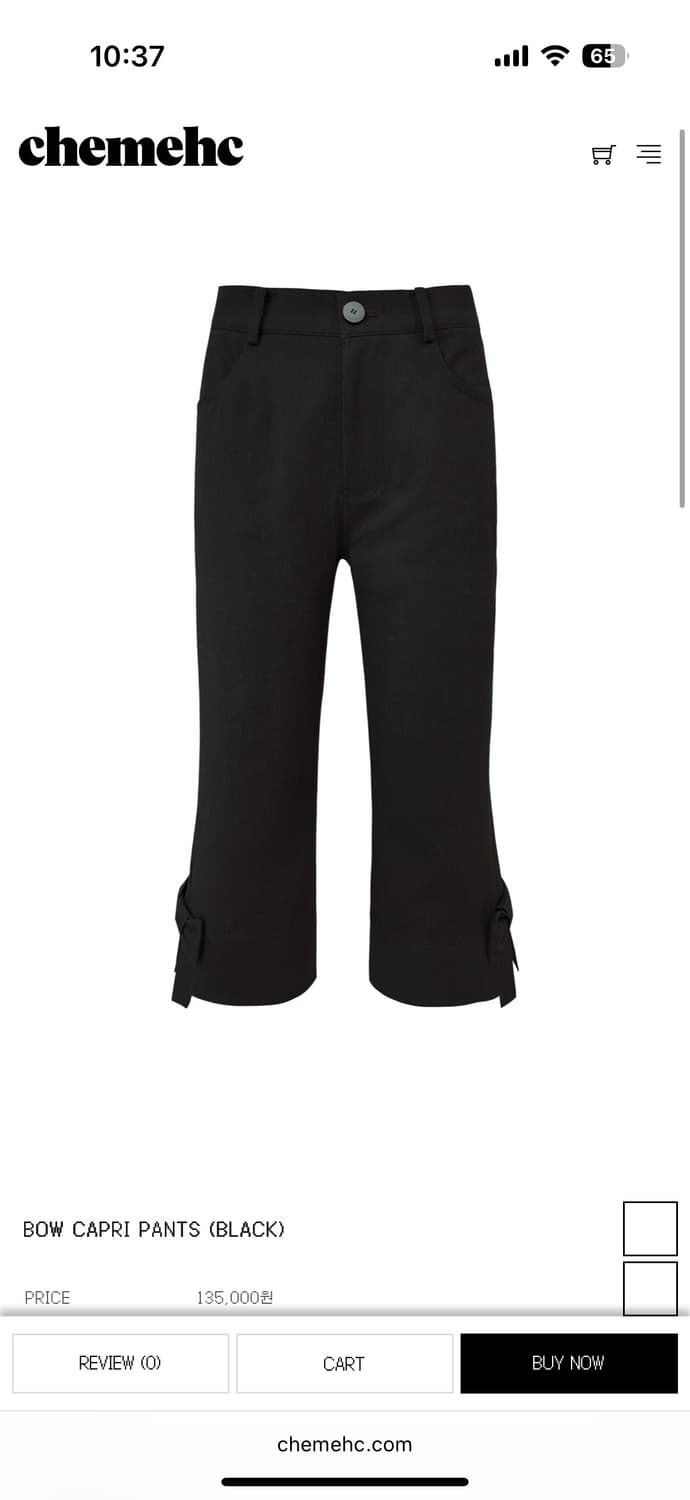 체메씨 BOW CAPRI PANTS 블랙  상품이미지1