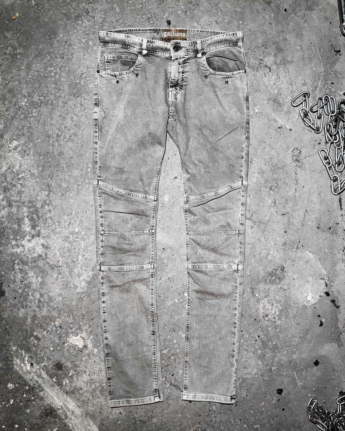 Galliano – Multi-Panel Faded Grey Denim  상품이미지2