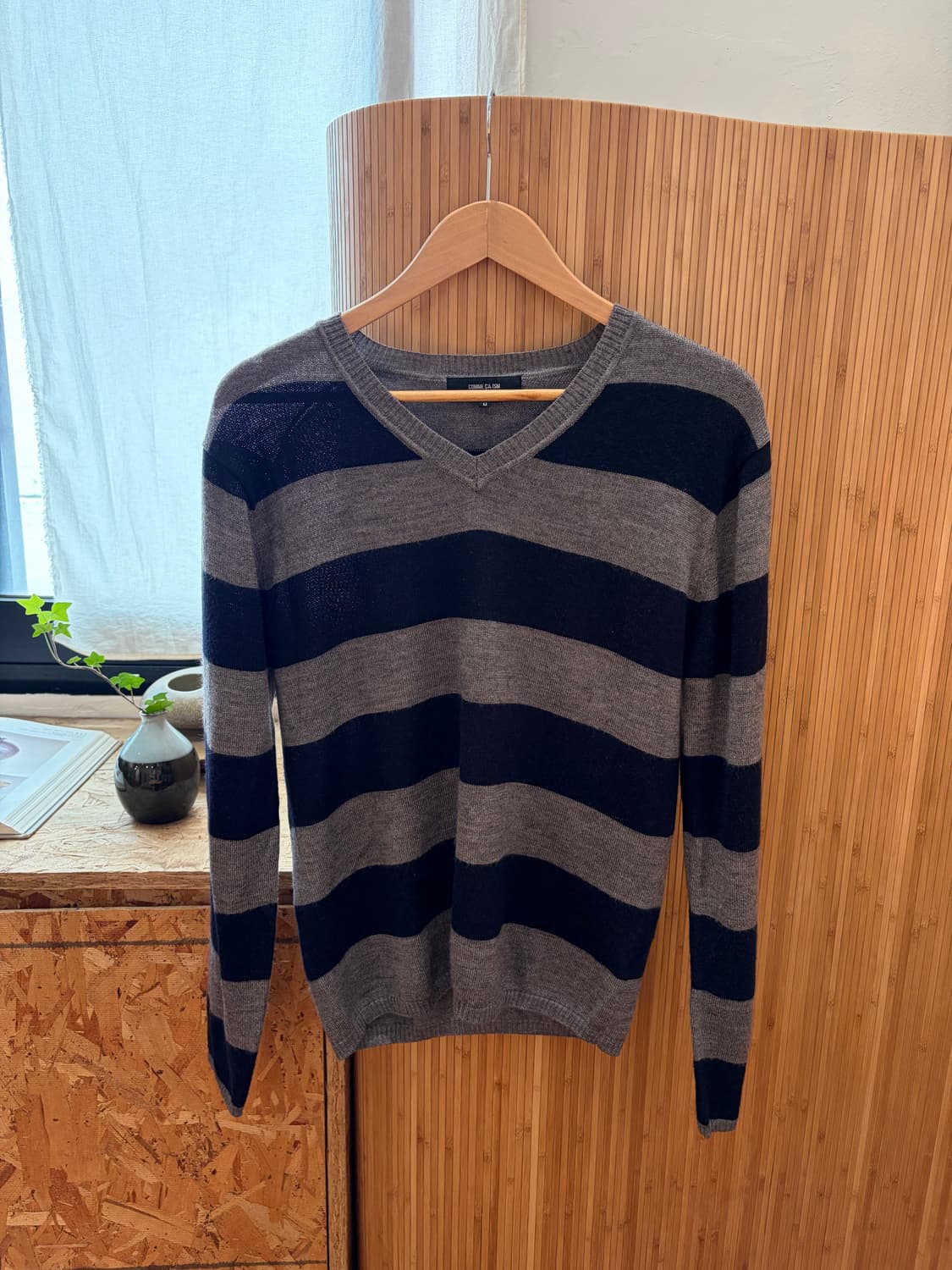 COMME ÇA ISM Stipre V neck Knit 상품이미지4
